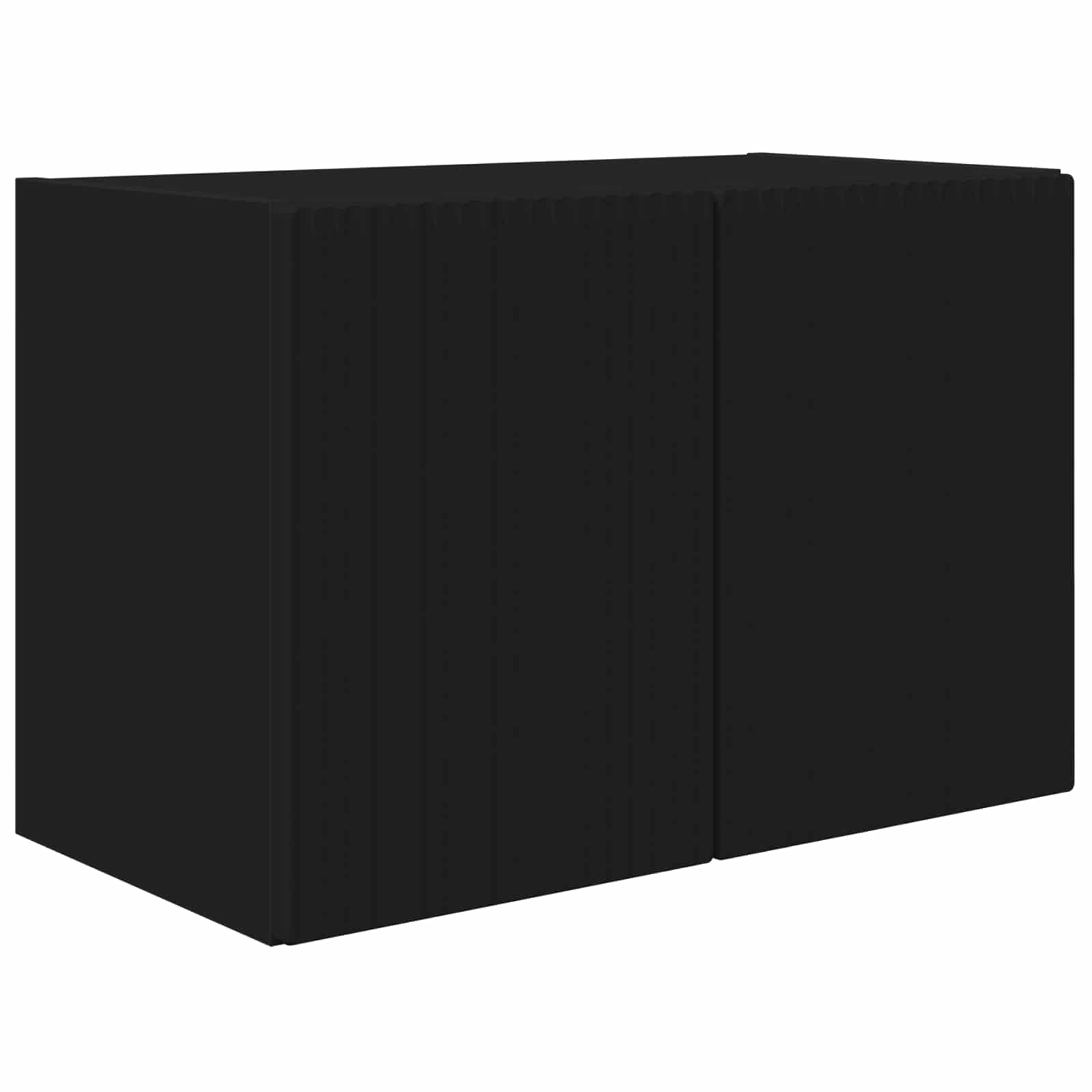 TV sieninio kabineto komplektas 4 pcs Juoda Apdirbta mediena