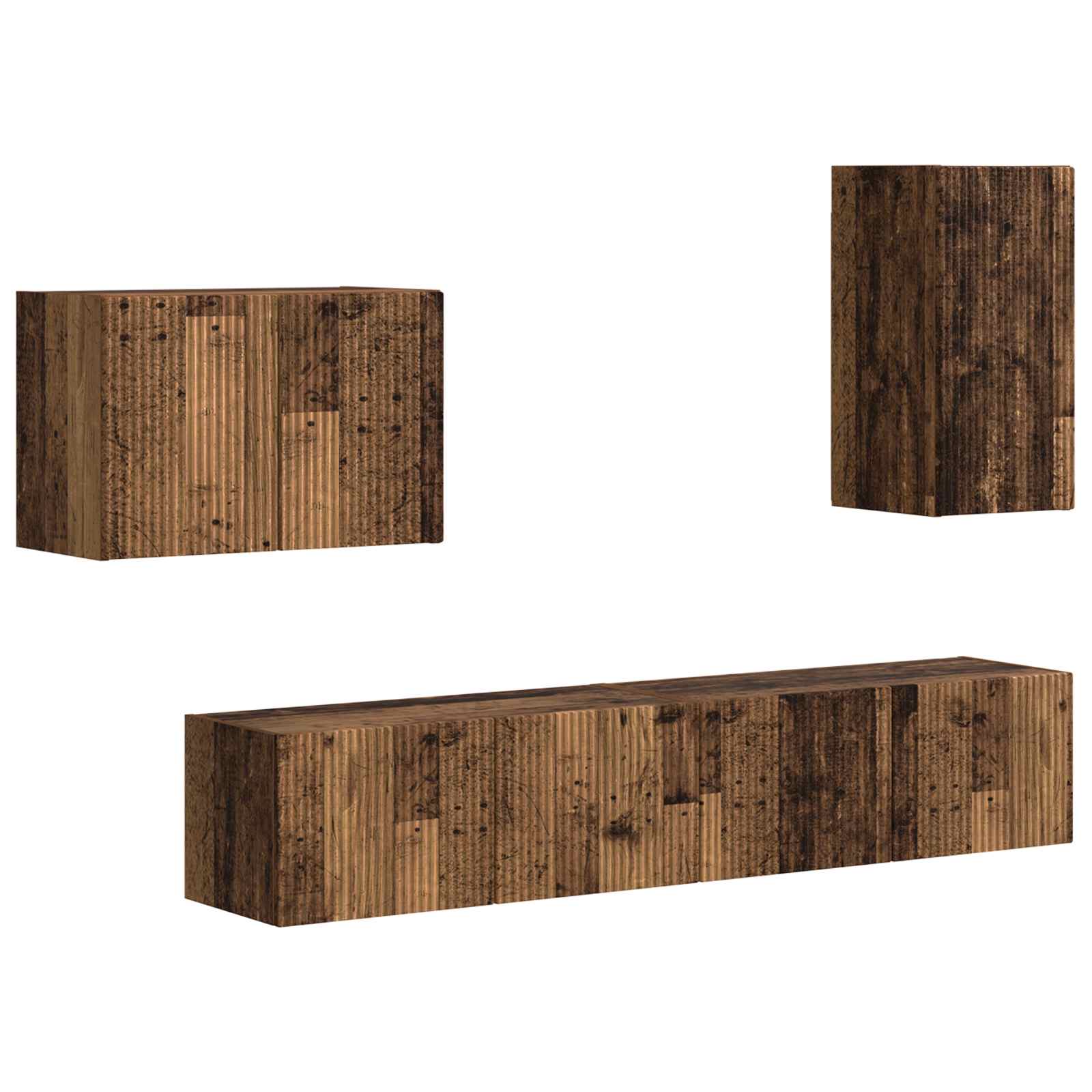 TV sieninio kabineto komplektas 4 pcs Senas medis