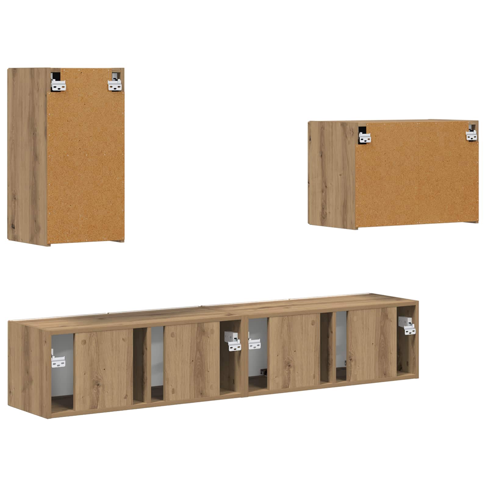 TV sieninio kabineto komplektas 4 pcs Amatininkų ąžuolas