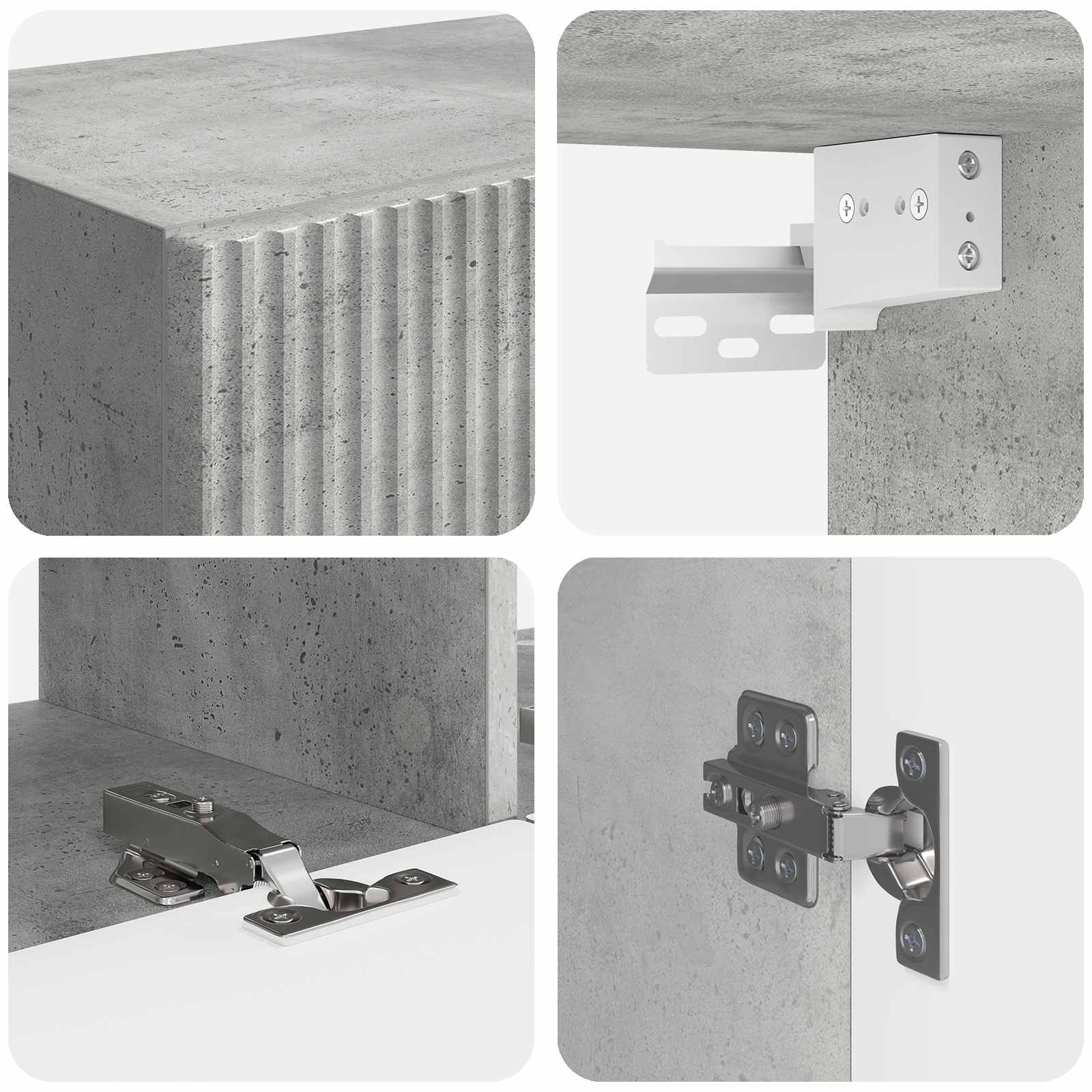 6 pcs Concrete grey