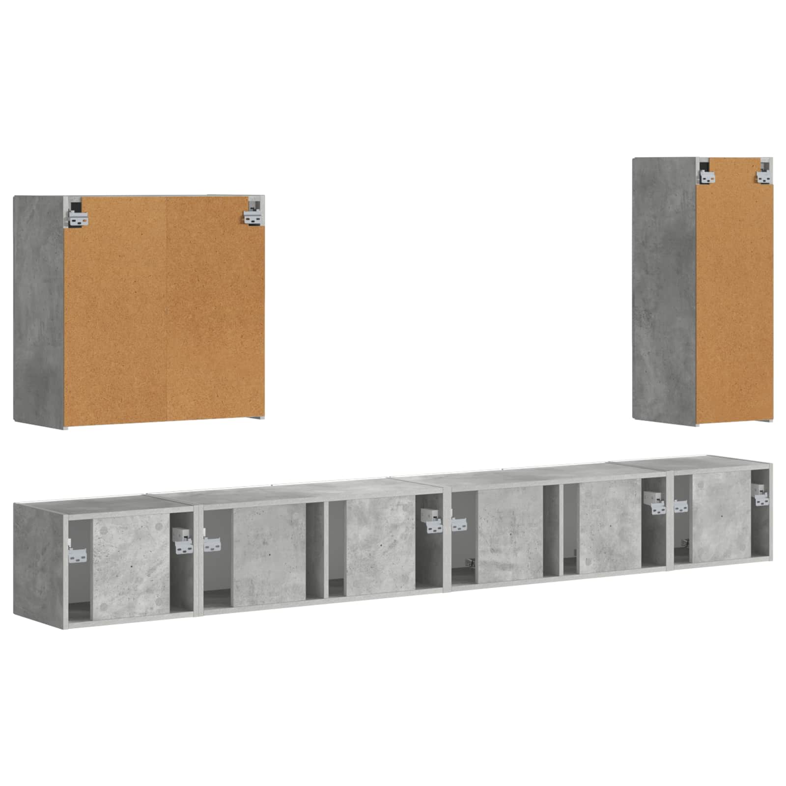 6 pcs Concrete grey