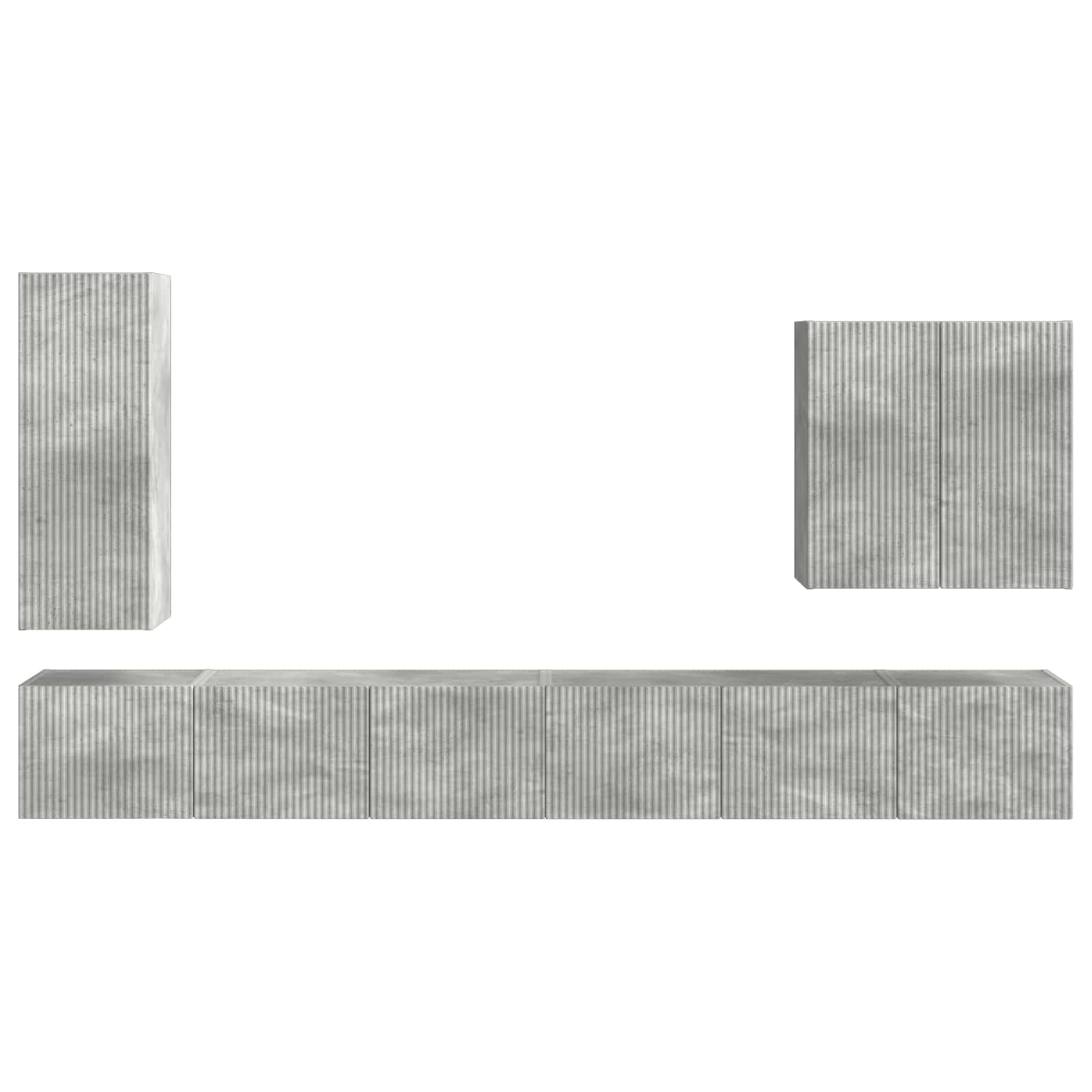 6 pcs Concrete grey
