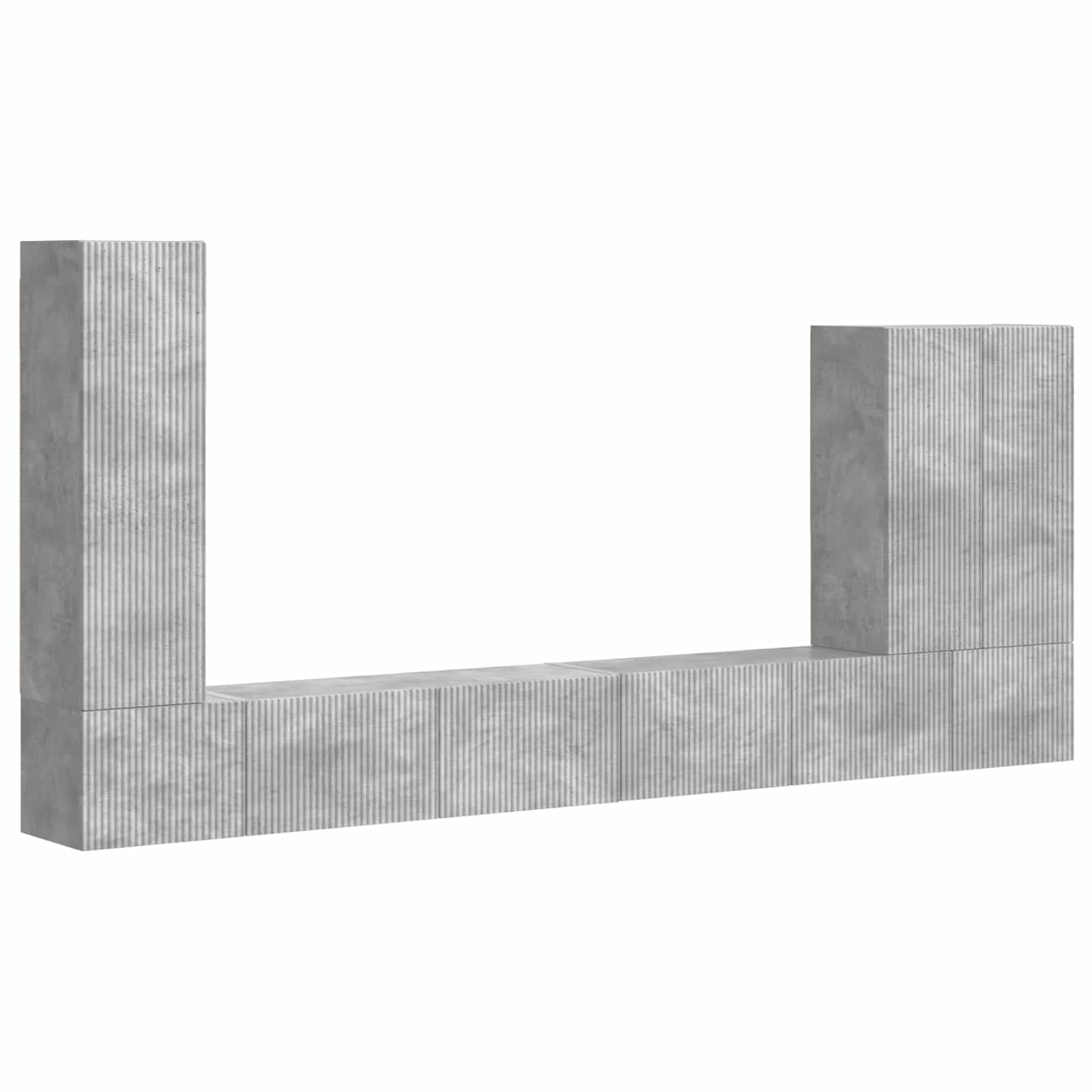 TV sieninio kabineto komplektas 6 pcs Betono pilka