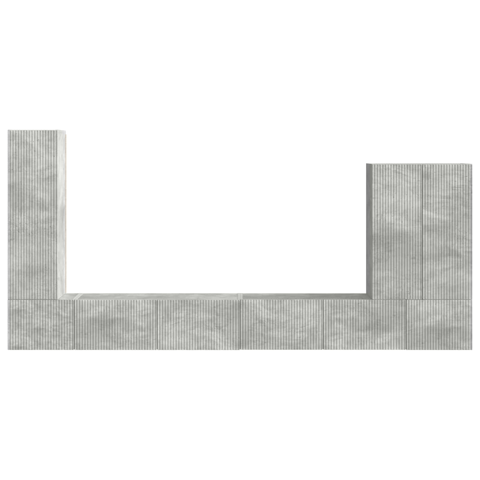 TV sieninio kabineto komplektas 6 pcs Betono pilka