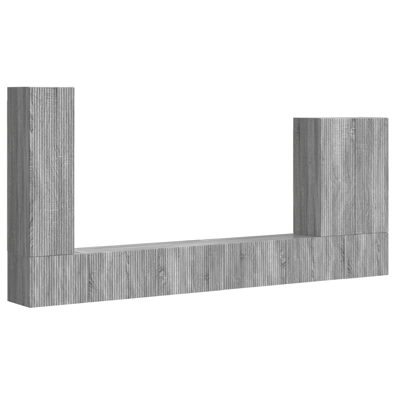 TV sieninio kabineto komplektas 6 pcs Pilkas Sonoma