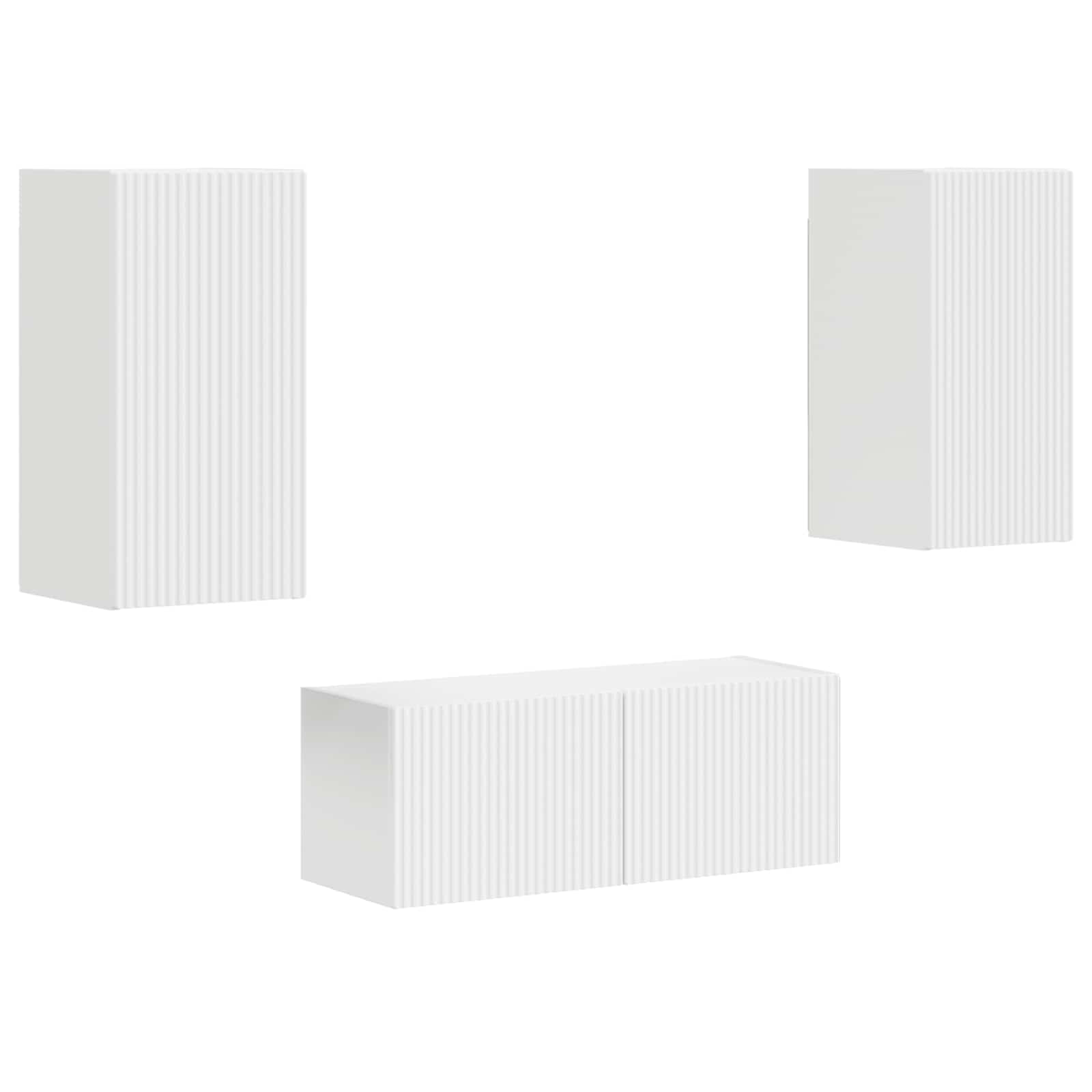 TV spintelių komplektas 2 pcs Balta Apdirbta mediena