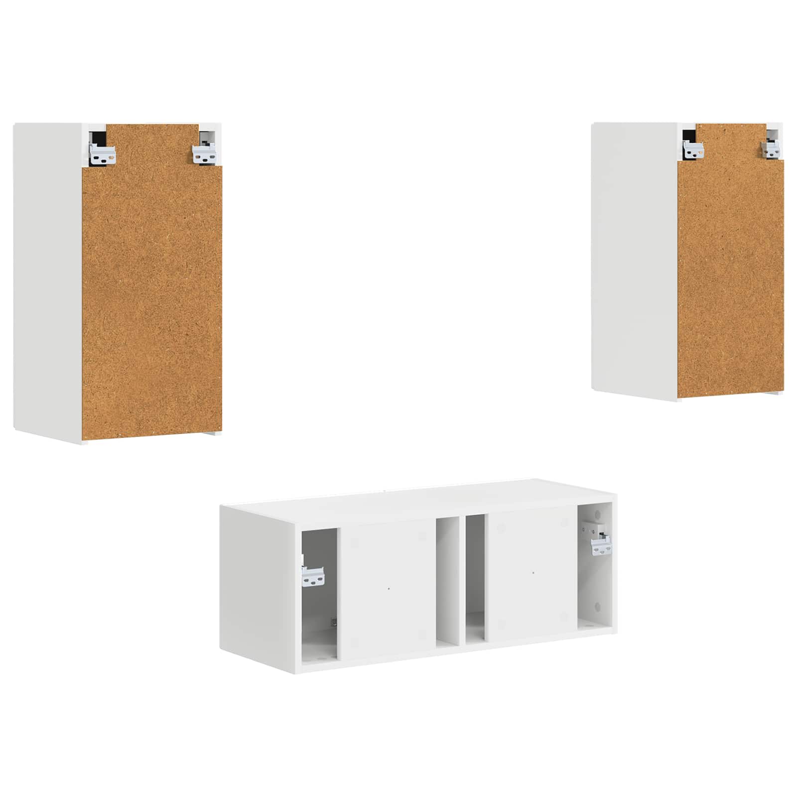 TV spintelių komplektas 2 pcs Balta Apdirbta mediena