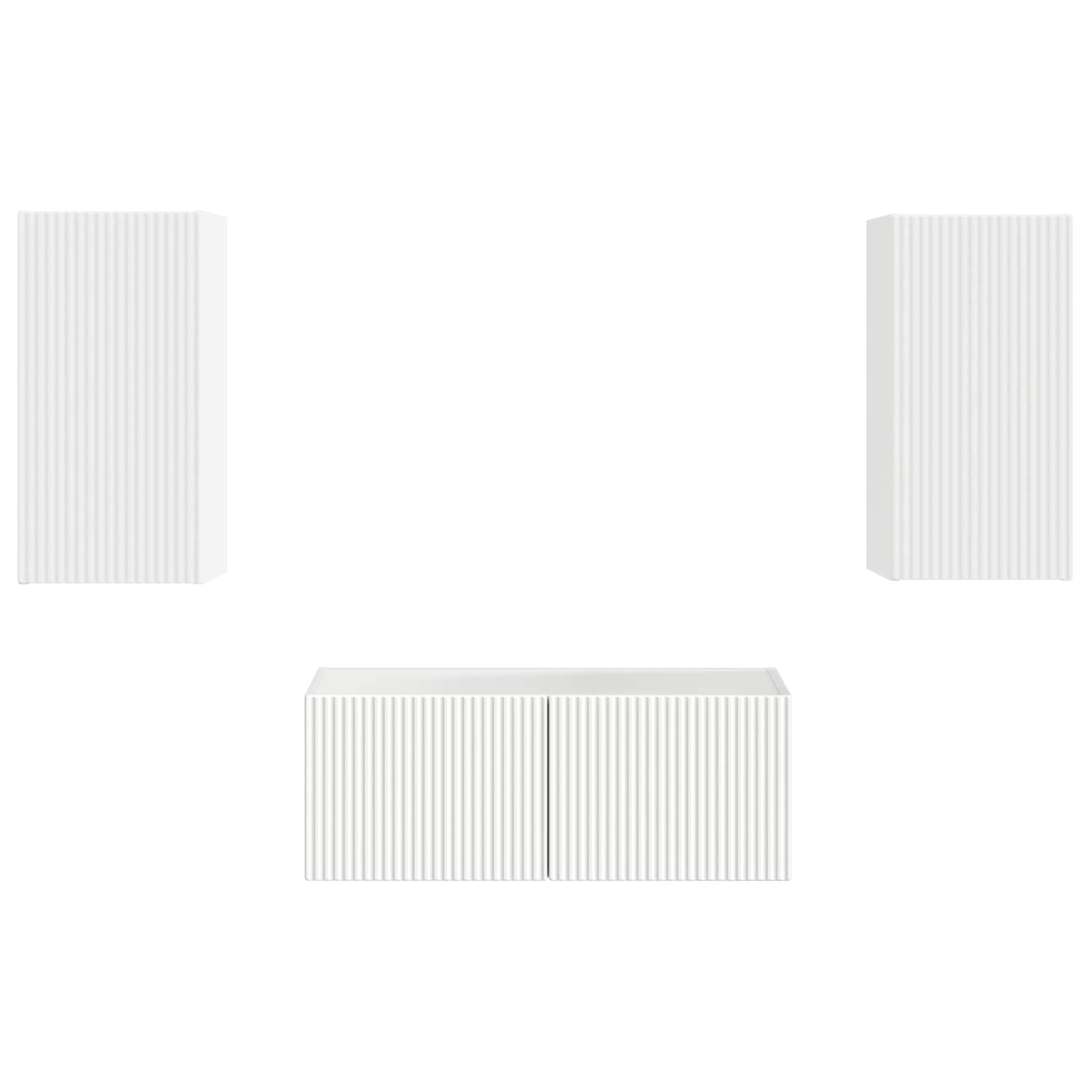 TV spintelių komplektas 2 pcs Balta Apdirbta mediena