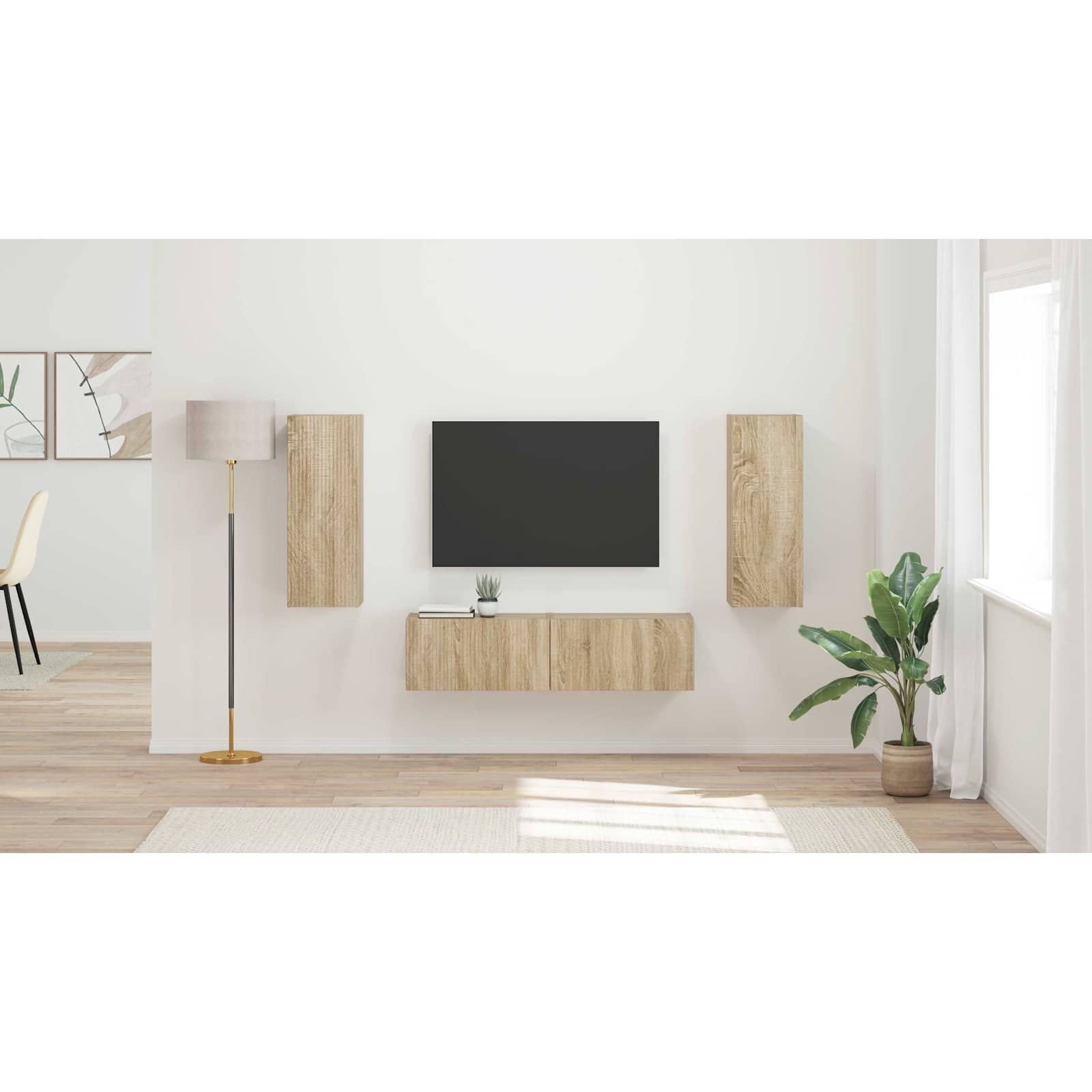 TV spintelių komplektas 2 pcs Sonoma ąžuolas Apdirbta mediena