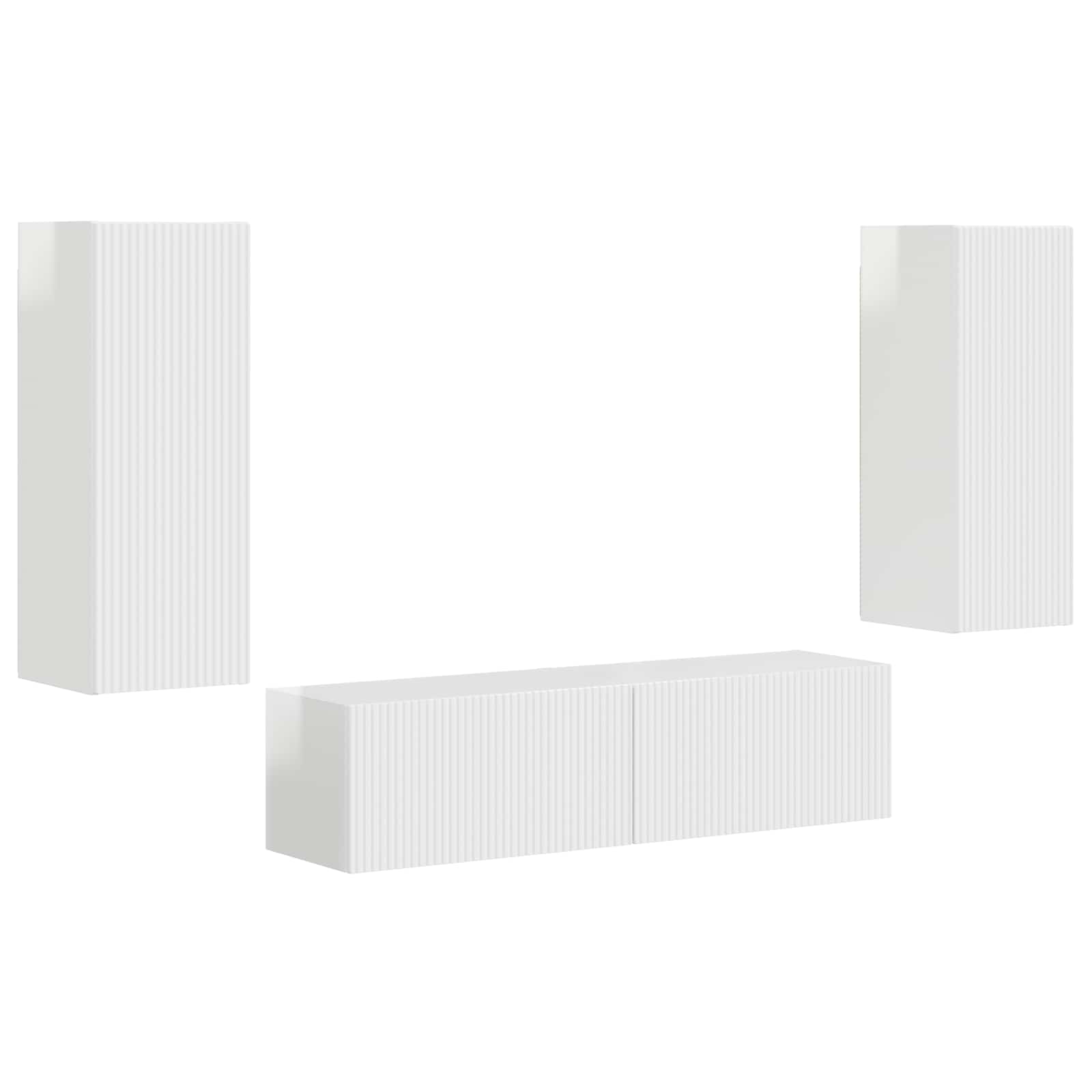 TV spintelių komplektas 2 pcs Aukštai blizganti balta
