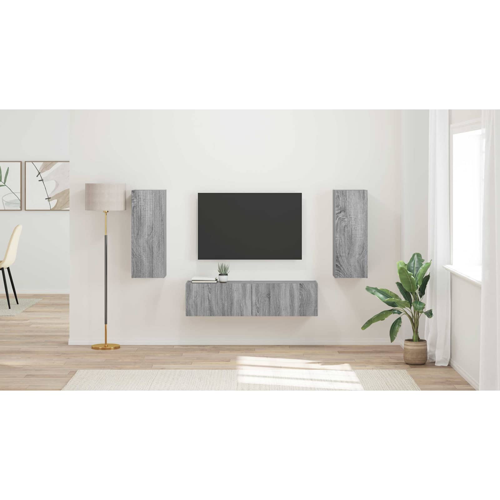 TV cabinet set 2 pcs Grey Sonoma Engineered Wood