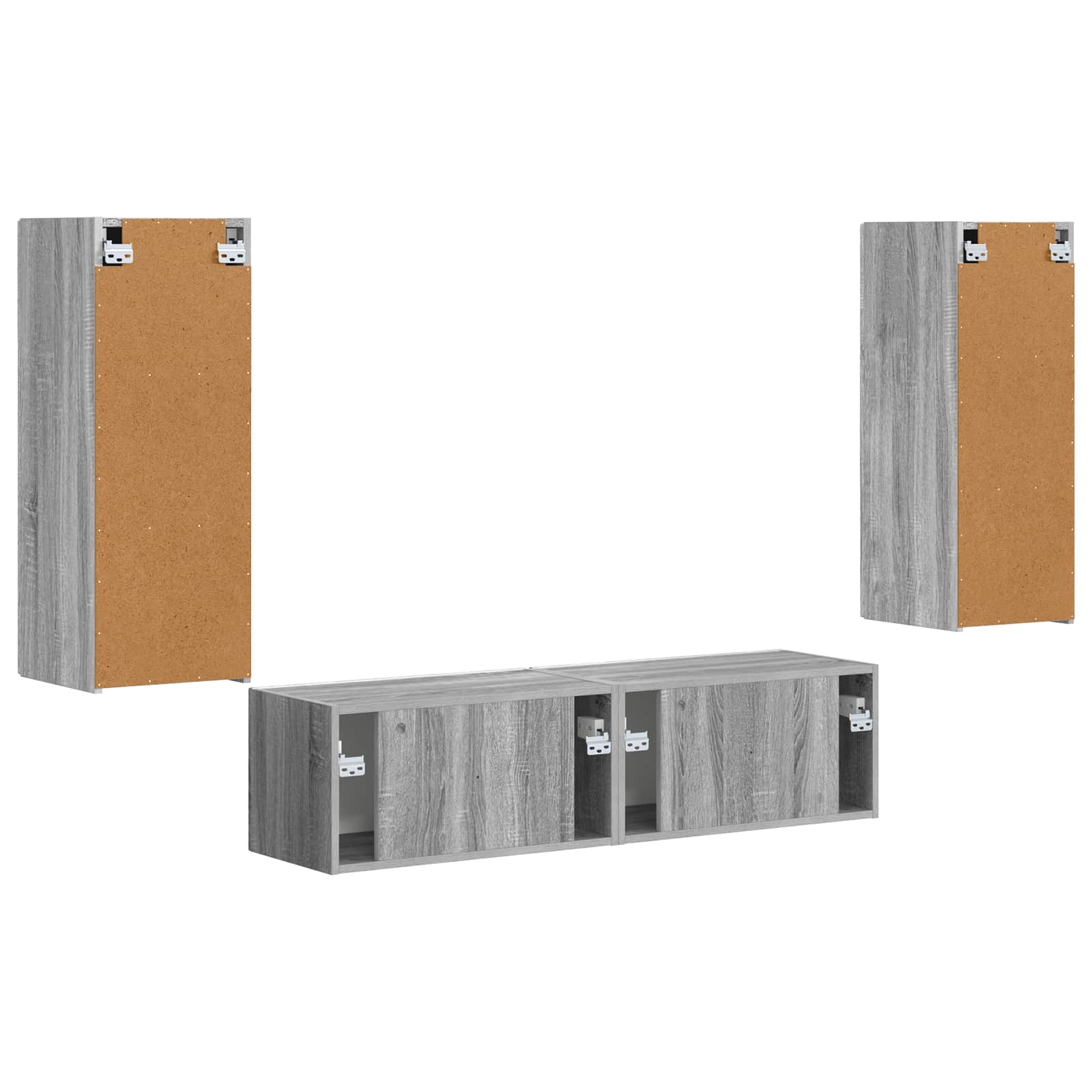 TV cabinet set 2 pcs Grey Sonoma Engineered Wood