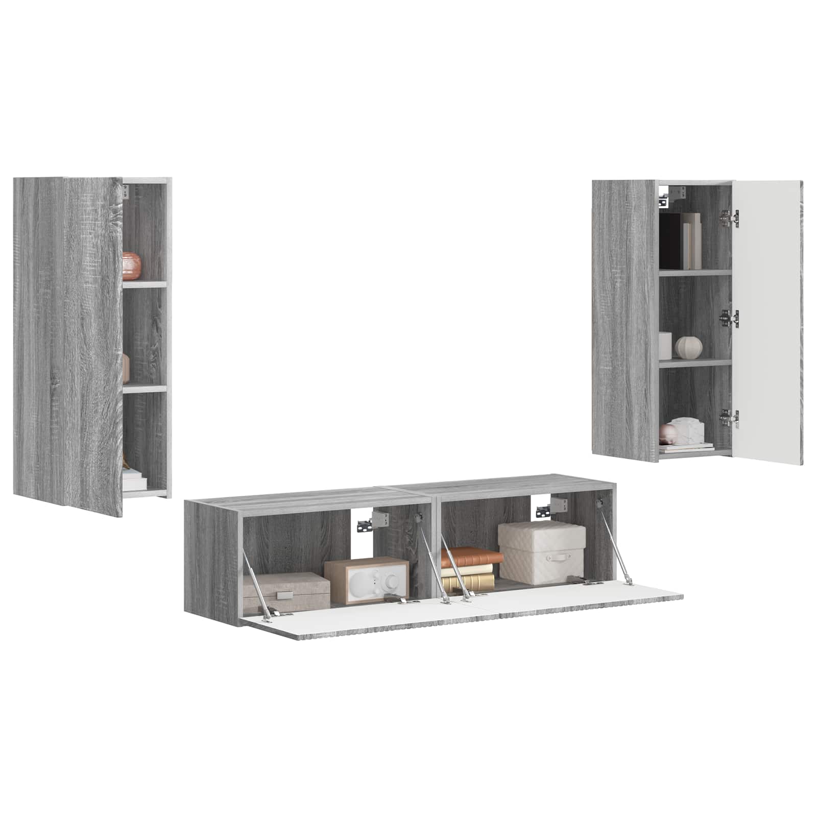 TV cabinet set 2 pcs Grey Sonoma Engineered Wood