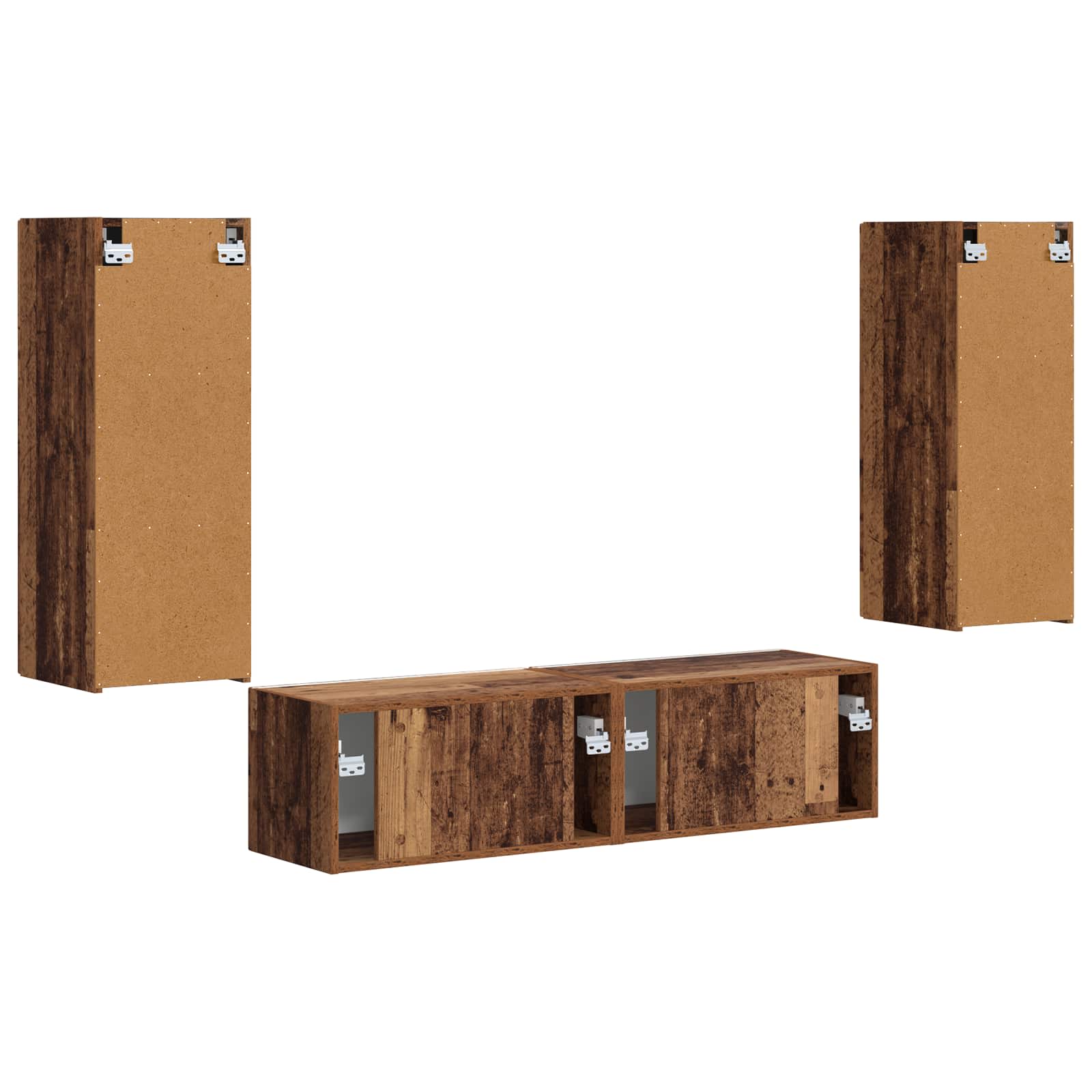 TV Cabinet Set 2 pcs Old Wood Engineered Wood