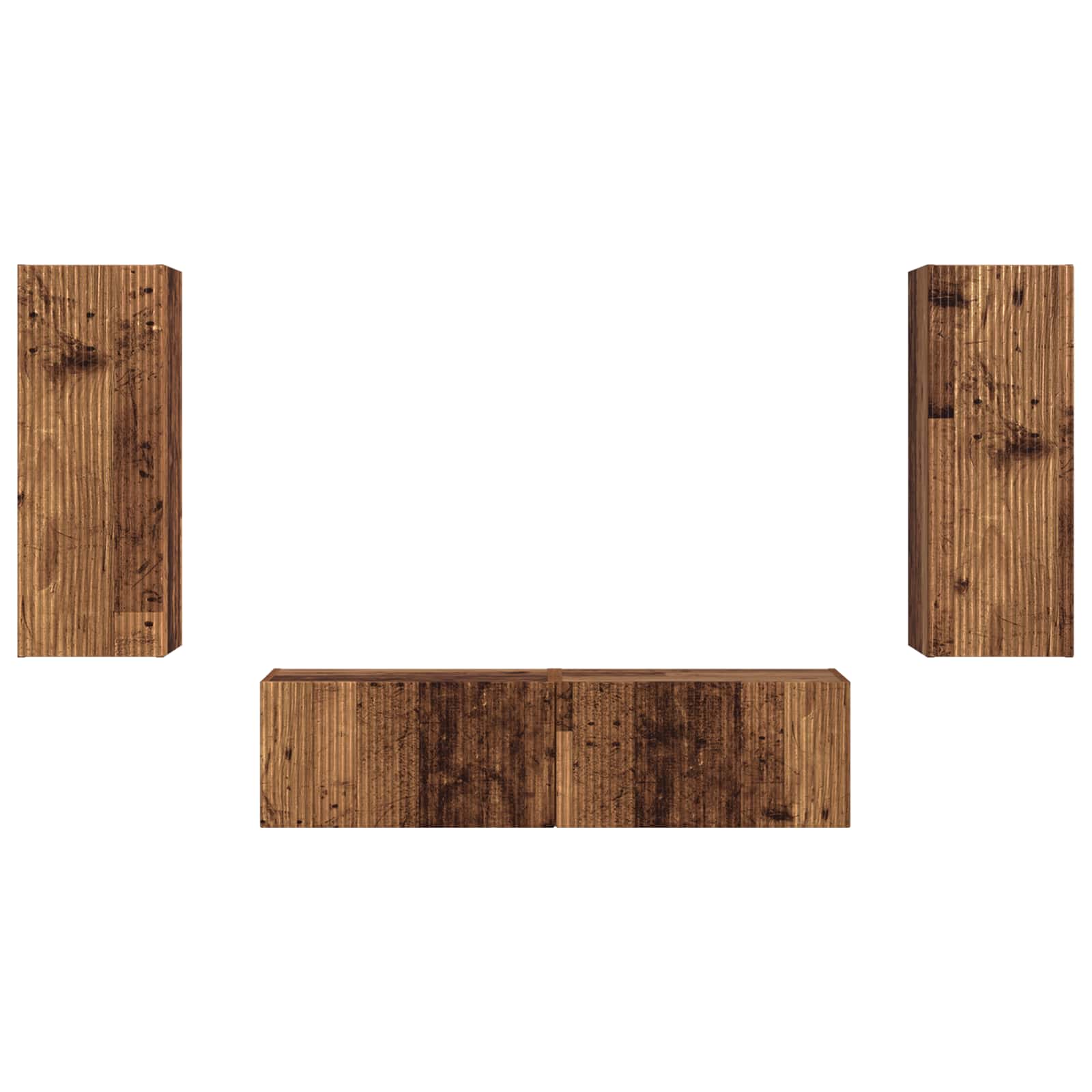 TV Cabinet Set 2 pcs Old Wood Engineered Wood
