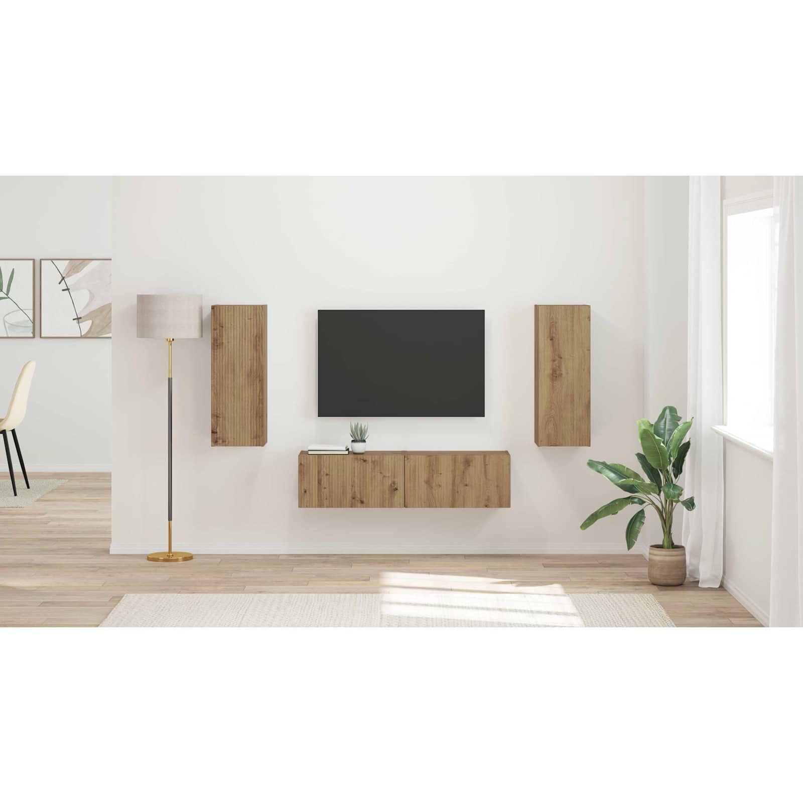 TV spintelių komplektas 2 pcs Amatininkų ąžuolas