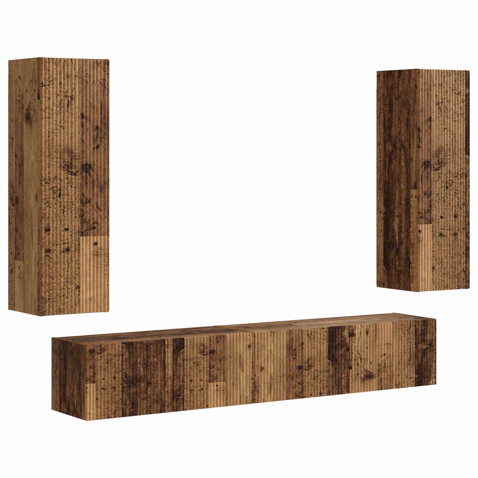 TV cabinet set 3 pcs Old wood Engineered wood