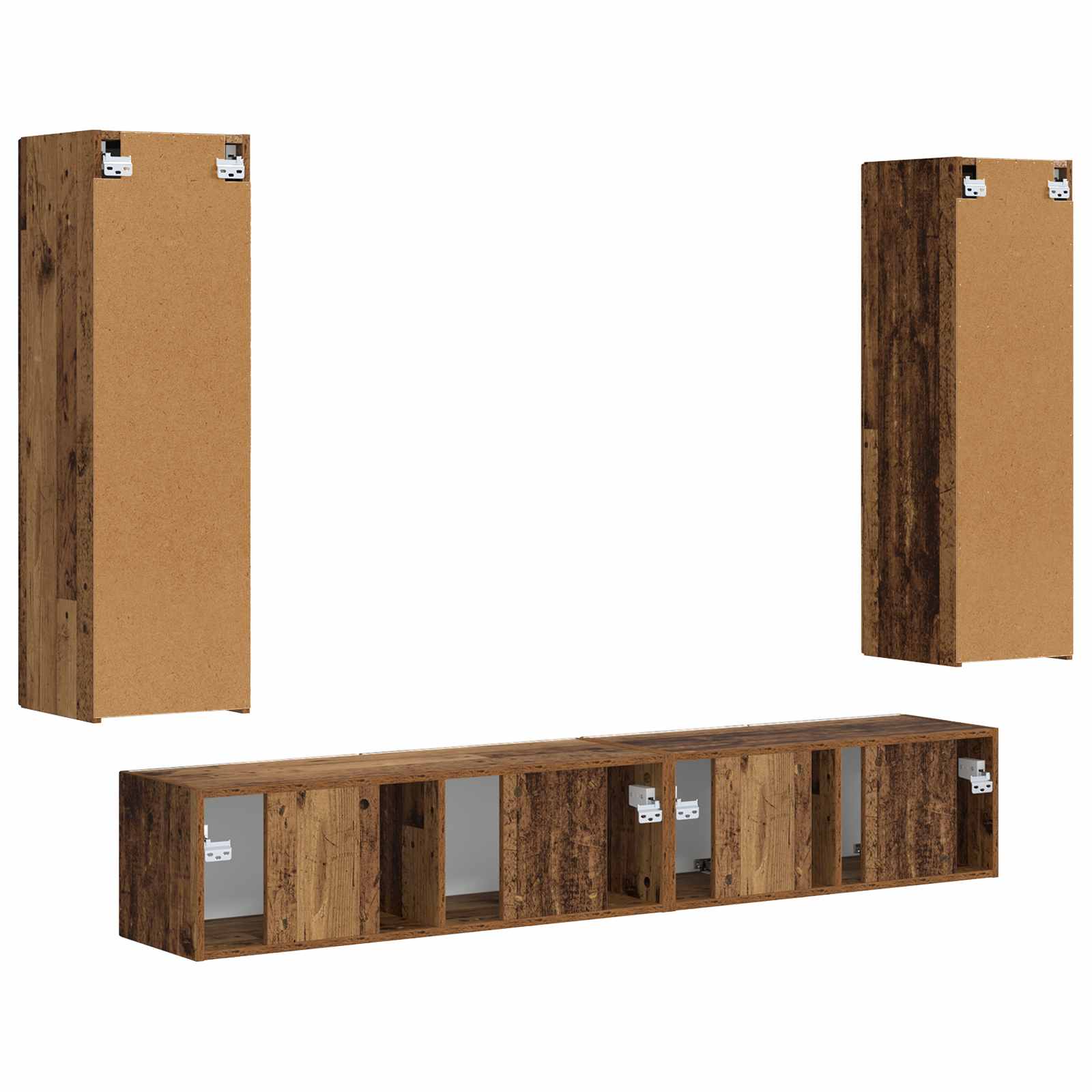 TV cabinet set 3 pcs Old wood Engineered wood