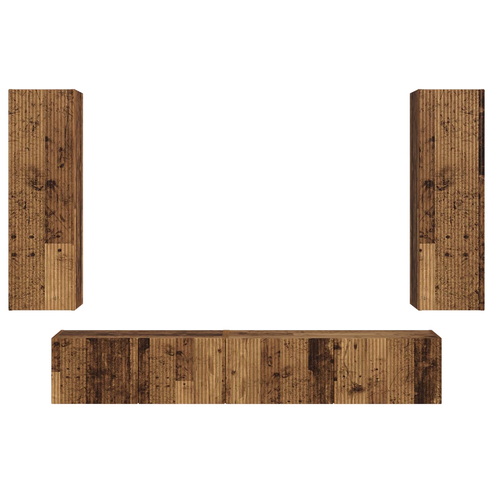 TV cabinet set 3 pcs Old wood Engineered wood