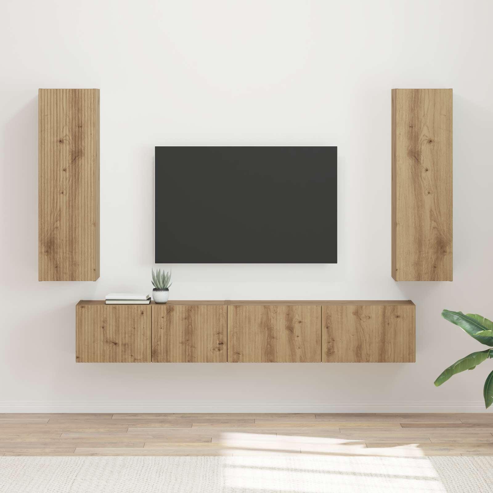 TV spintelių komplektas 3 pcs Amatininkų ąžuolas