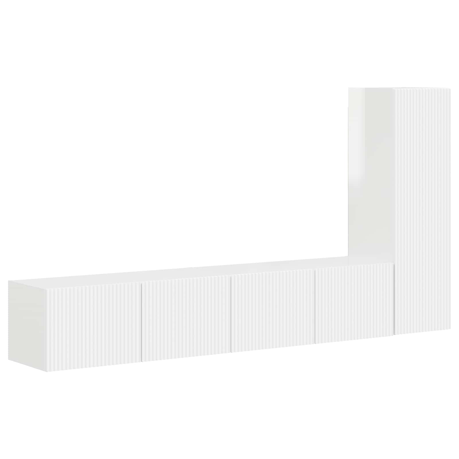 TV spintelių komplektas 2 pcs Aukštai blizganti balta