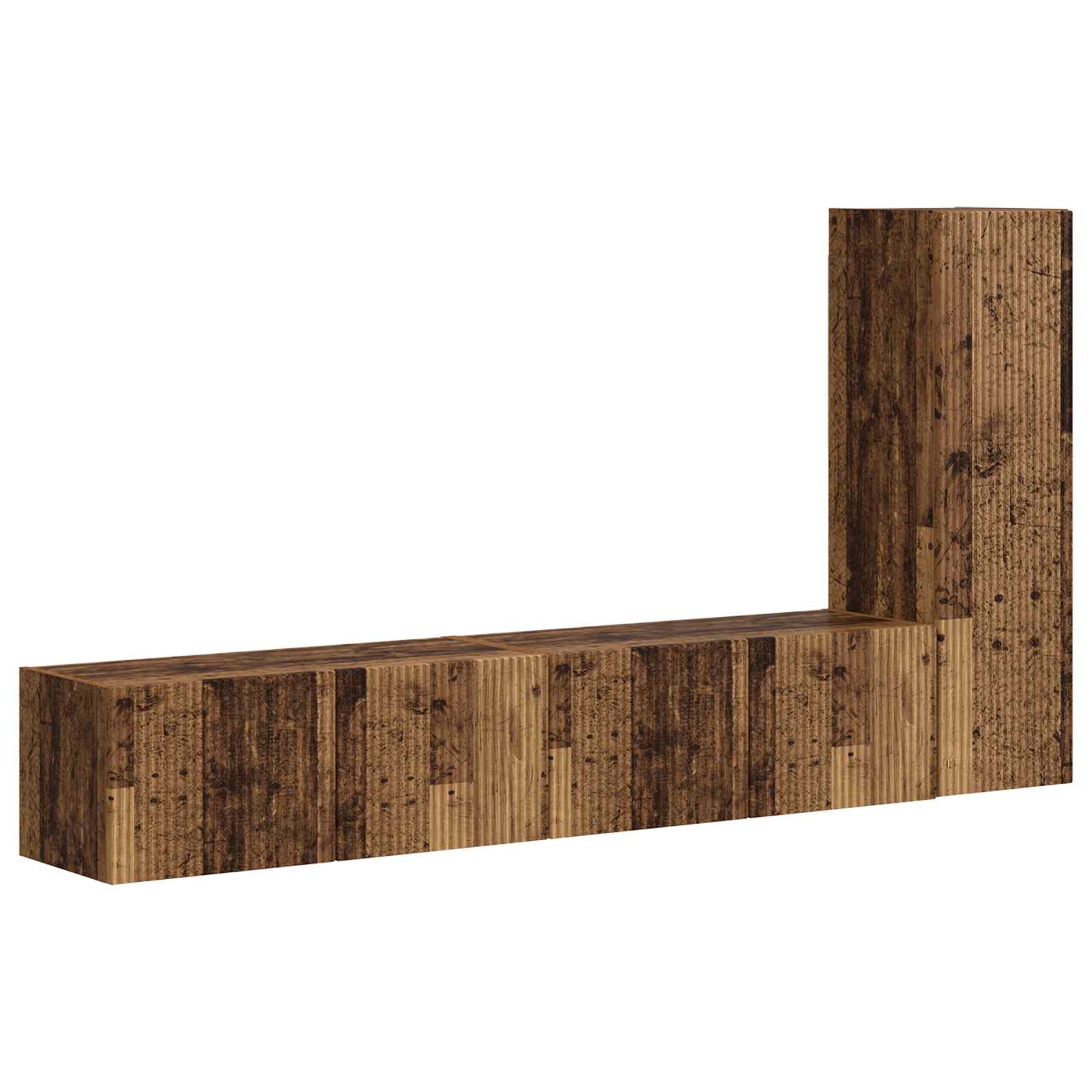 TV Cabinet Set 2 pcs Old Wood Engineered Wood