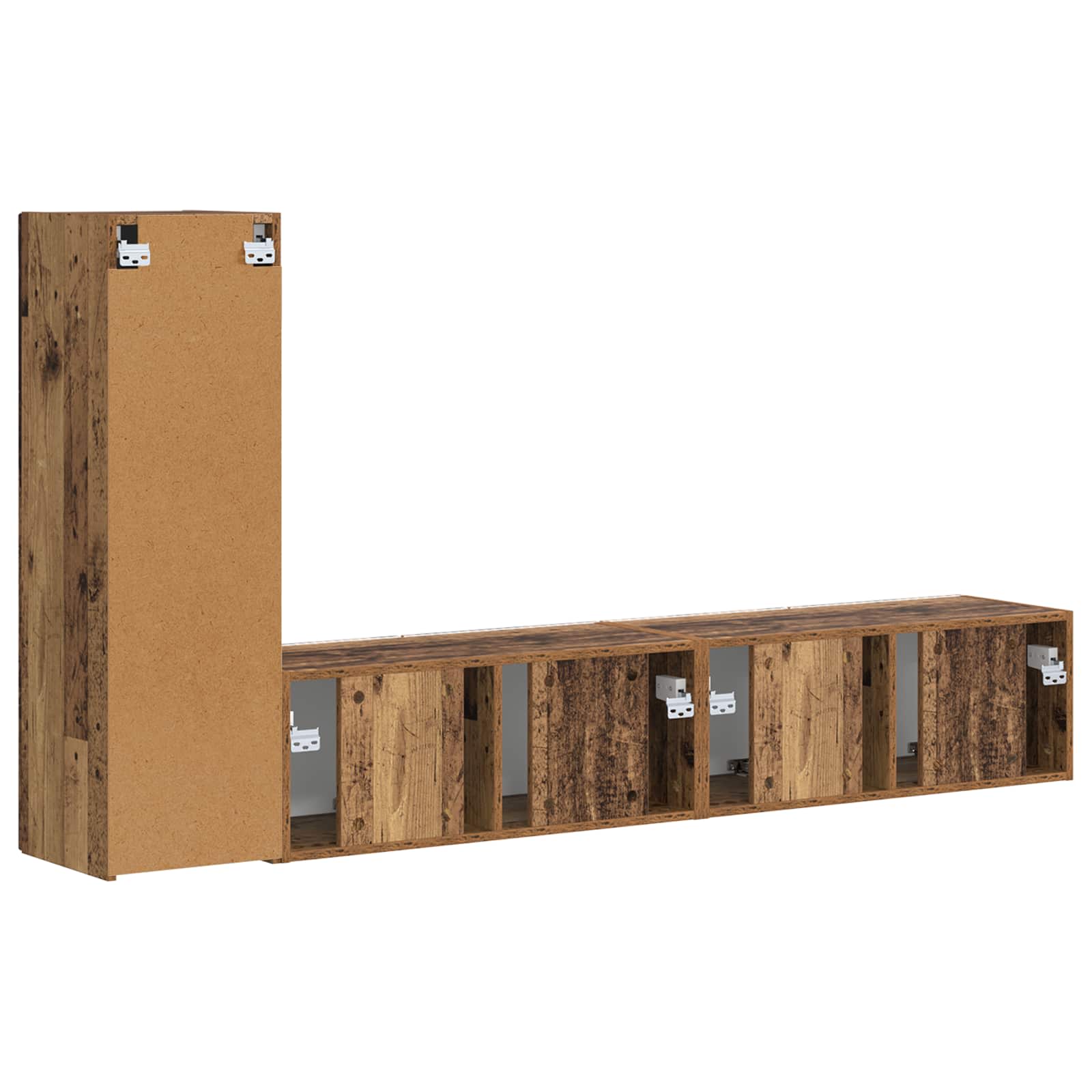 TV Cabinet Set 2 pcs Old Wood Engineered Wood