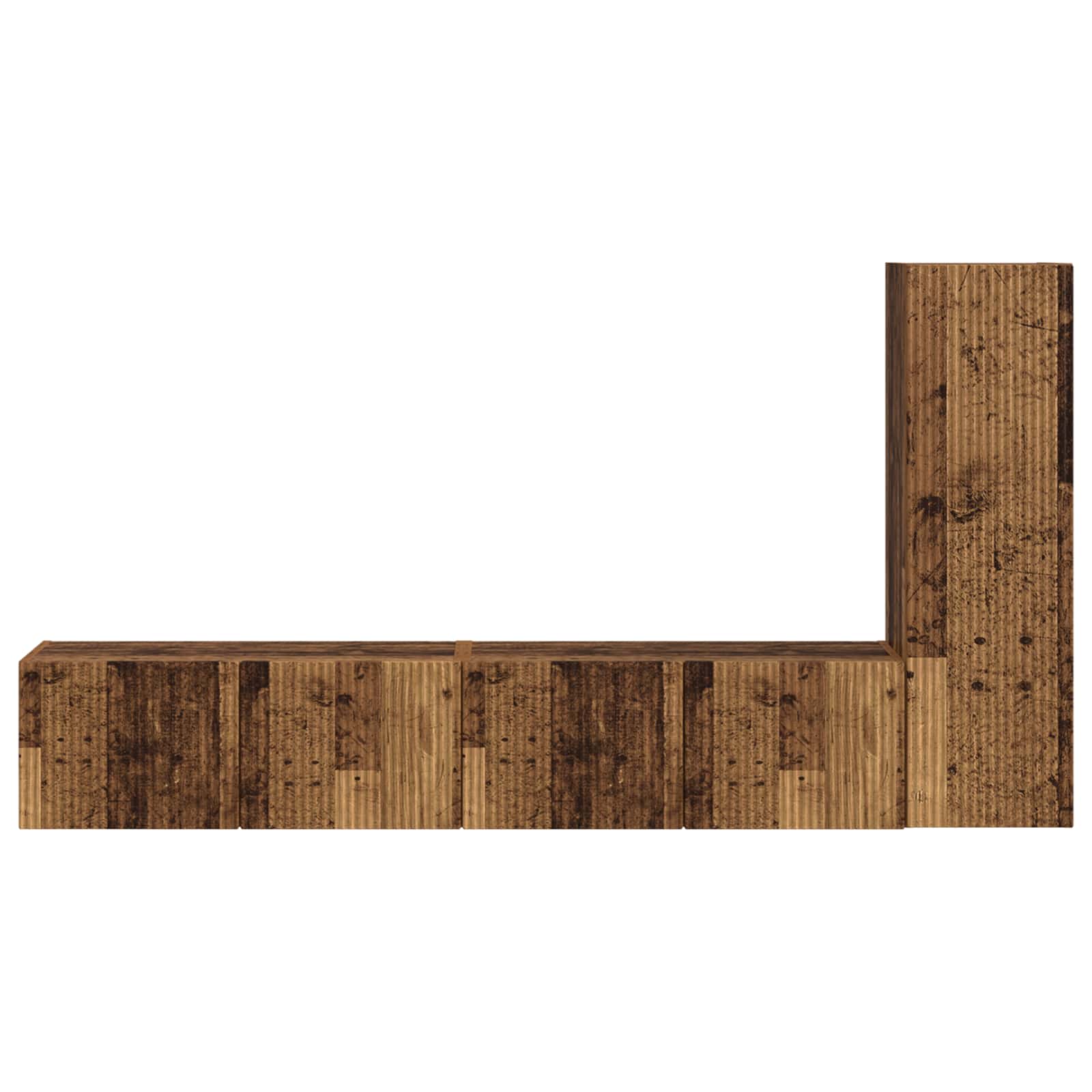 TV Cabinet Set 2 pcs Old Wood Engineered Wood