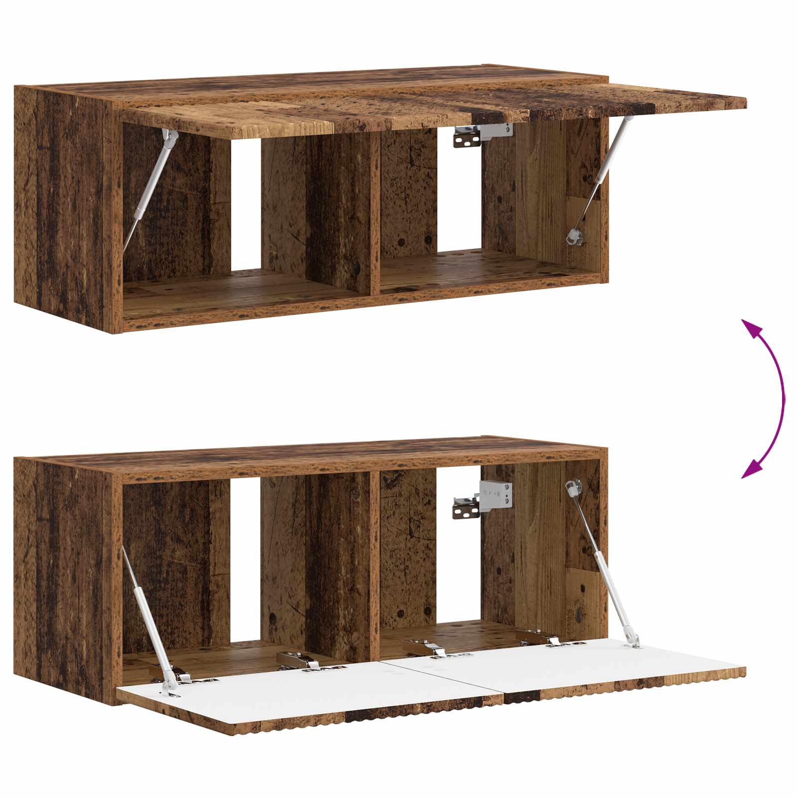 TV Cabinet Set 2 pcs Old Wood Engineered Wood