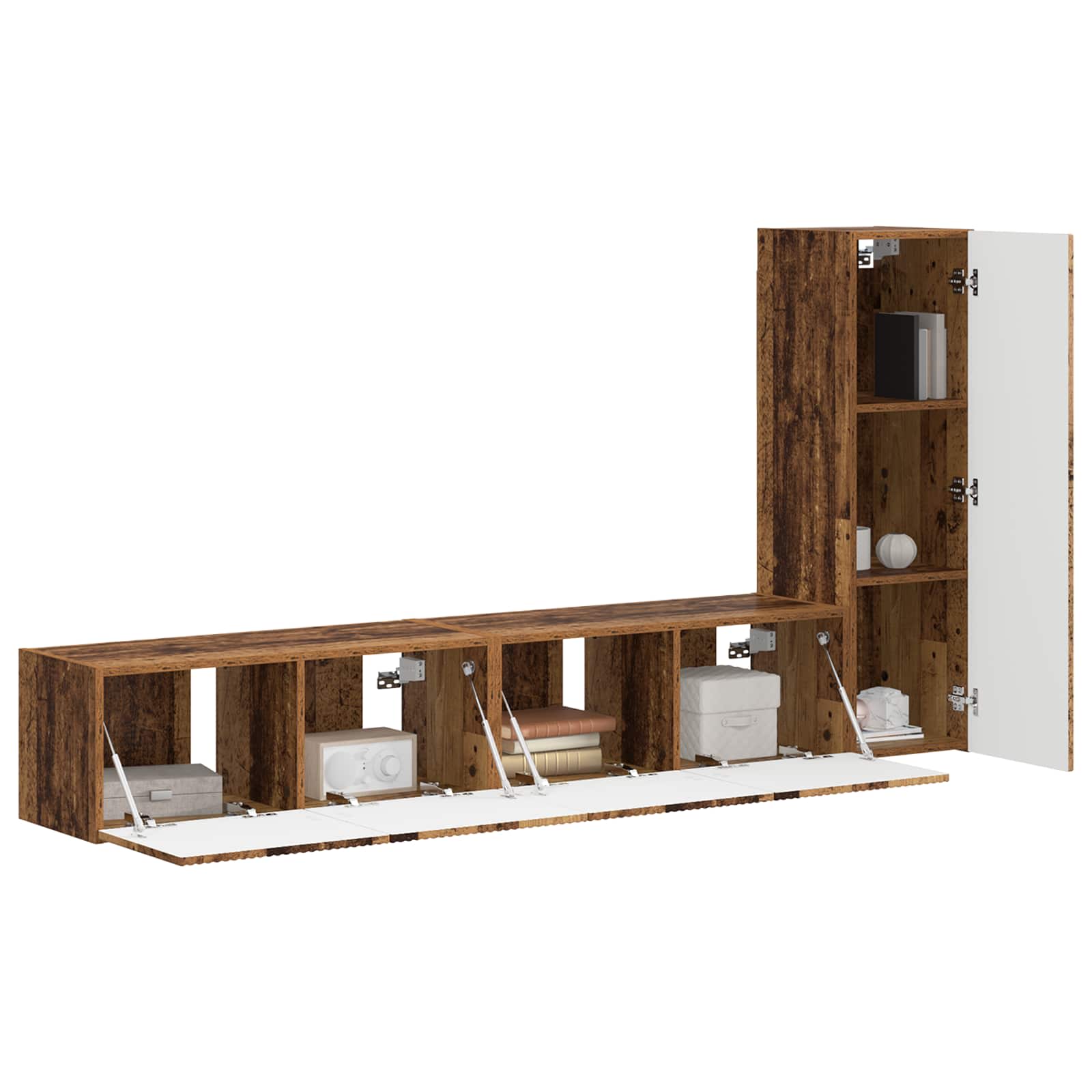 TV Cabinet Set 2 pcs Old Wood Engineered Wood