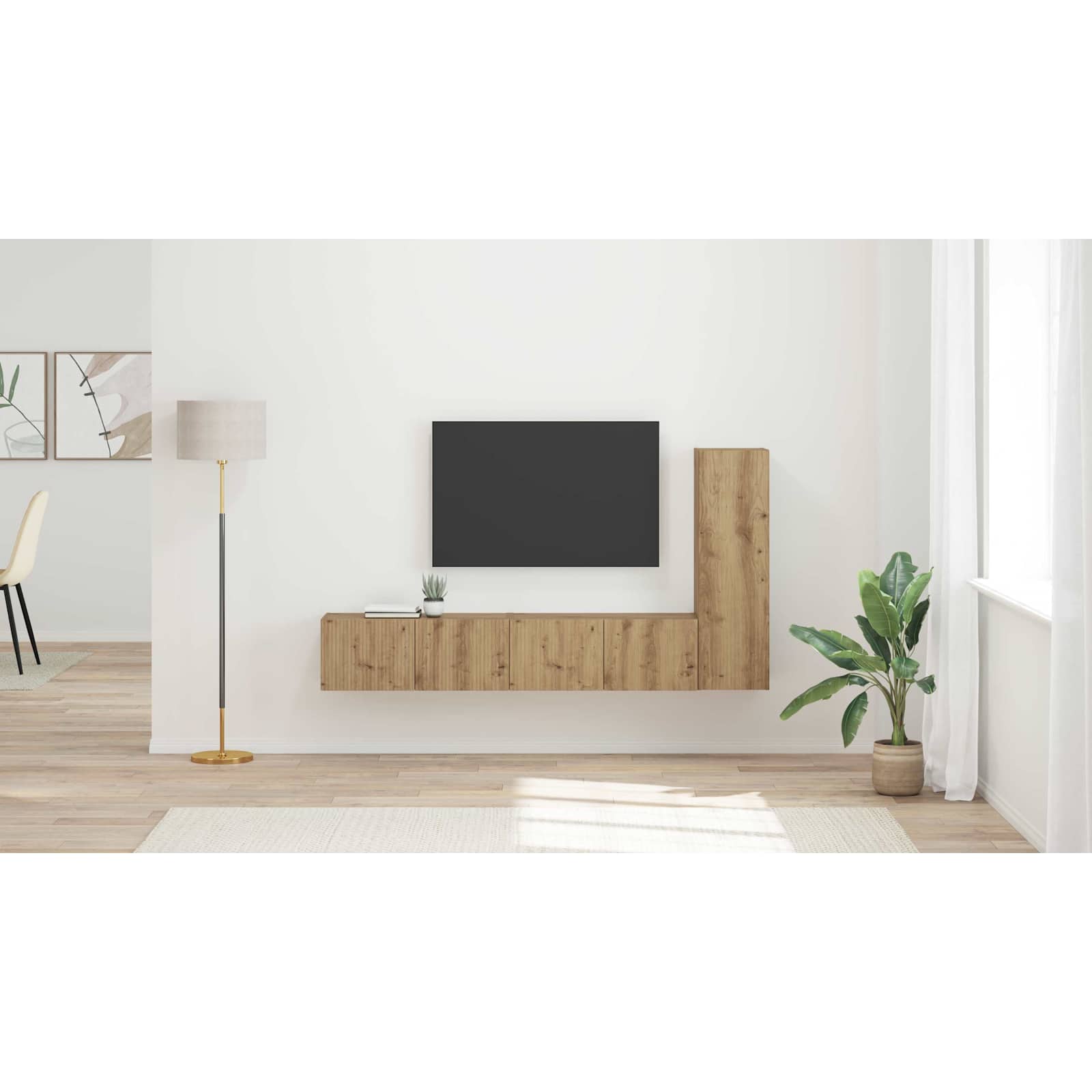 TV spintelių komplektas 2 pcs Amatininkų ąžuolas