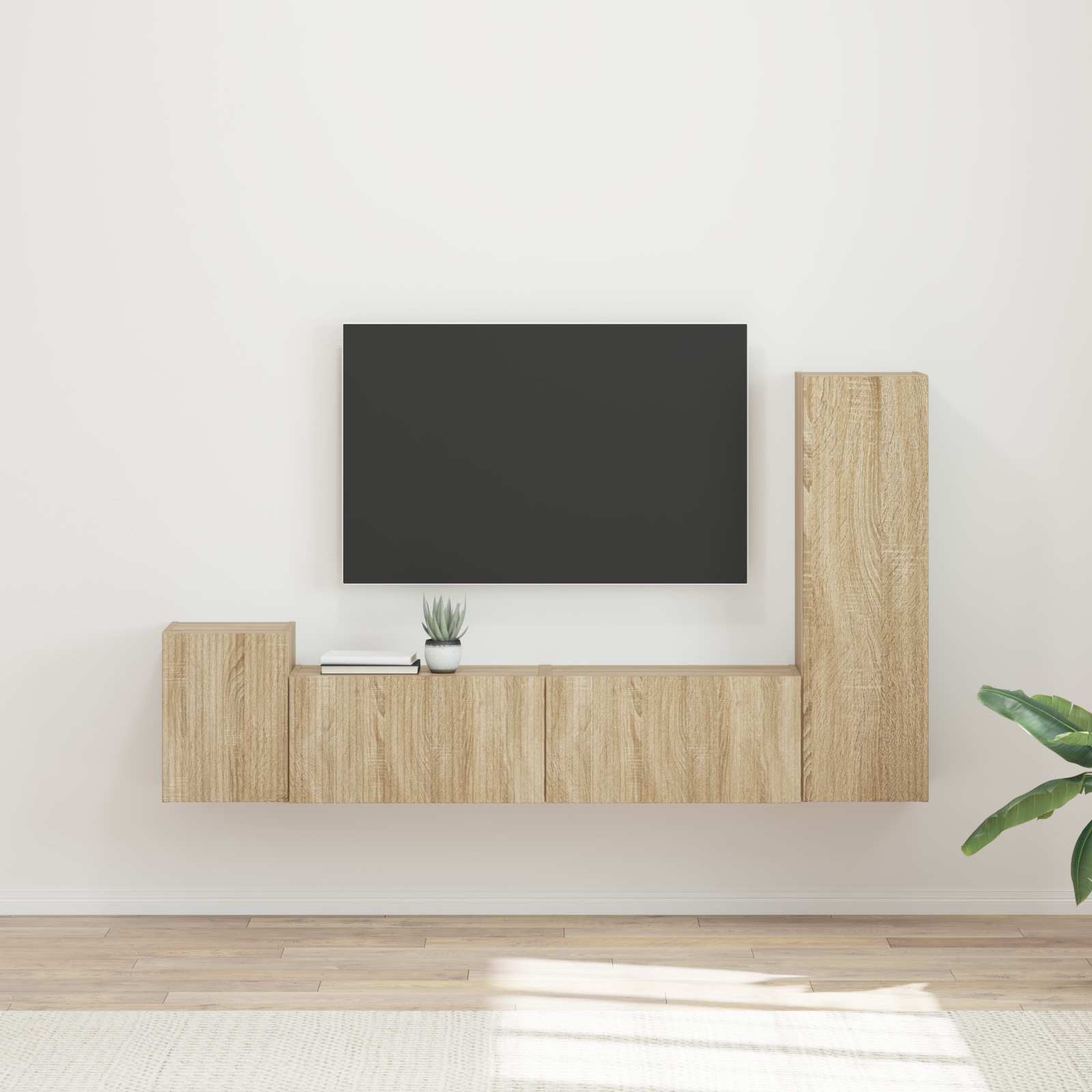 TV spintelių komplektas 4 pcs Sonoma ąžuolas Apdirbta mediena