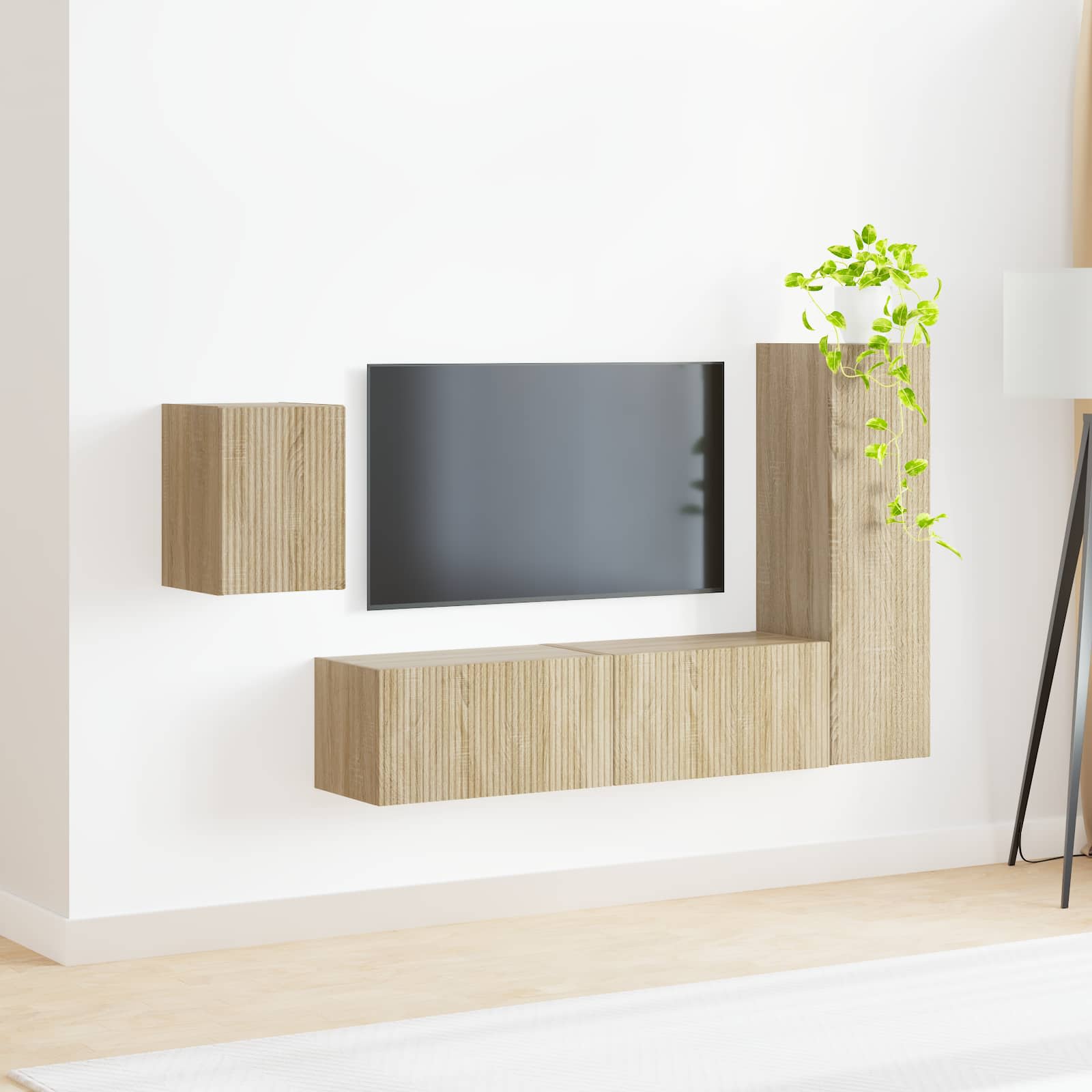 TV spintelių komplektas 4 pcs Sonoma ąžuolas Apdirbta mediena