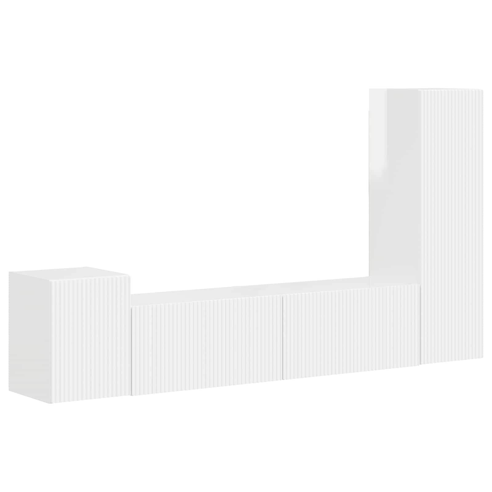 TV spintelių komplektas 4 pcs Aukštai blizganti balta