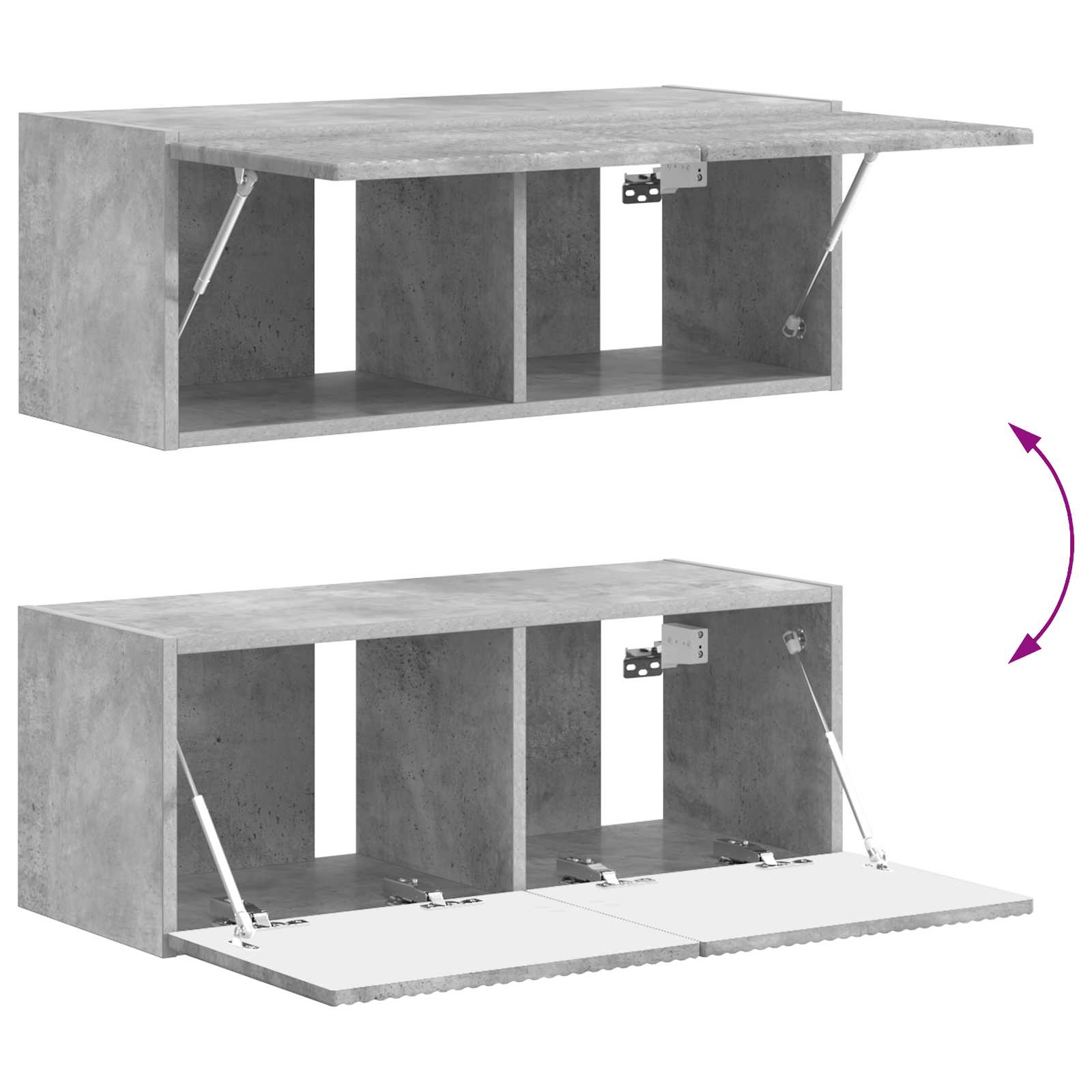 TV spintelių komplektas 3 pcs Betono pilka Apdirbta mediena