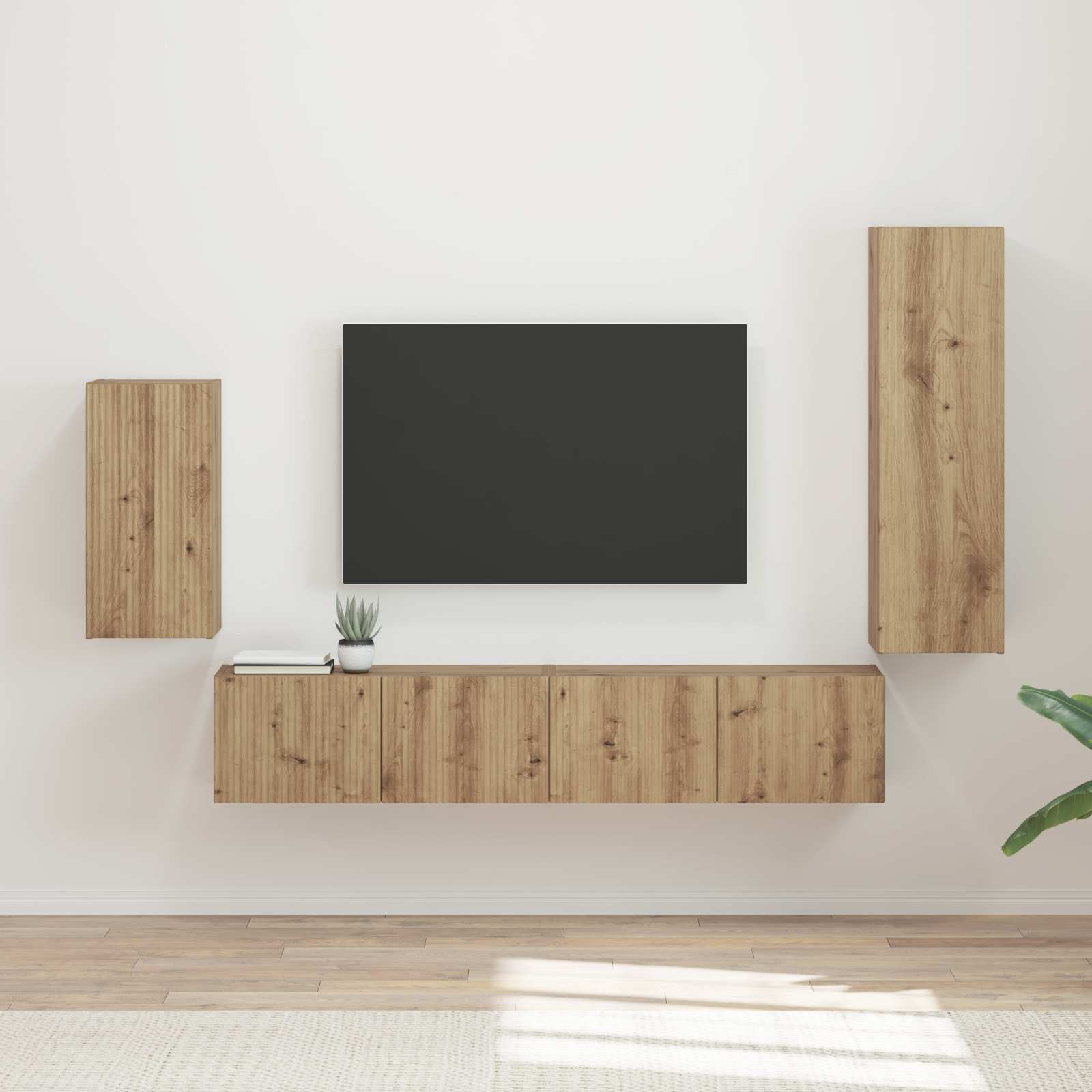 TV cabinet set 3 pcs Craftsmen Oak
