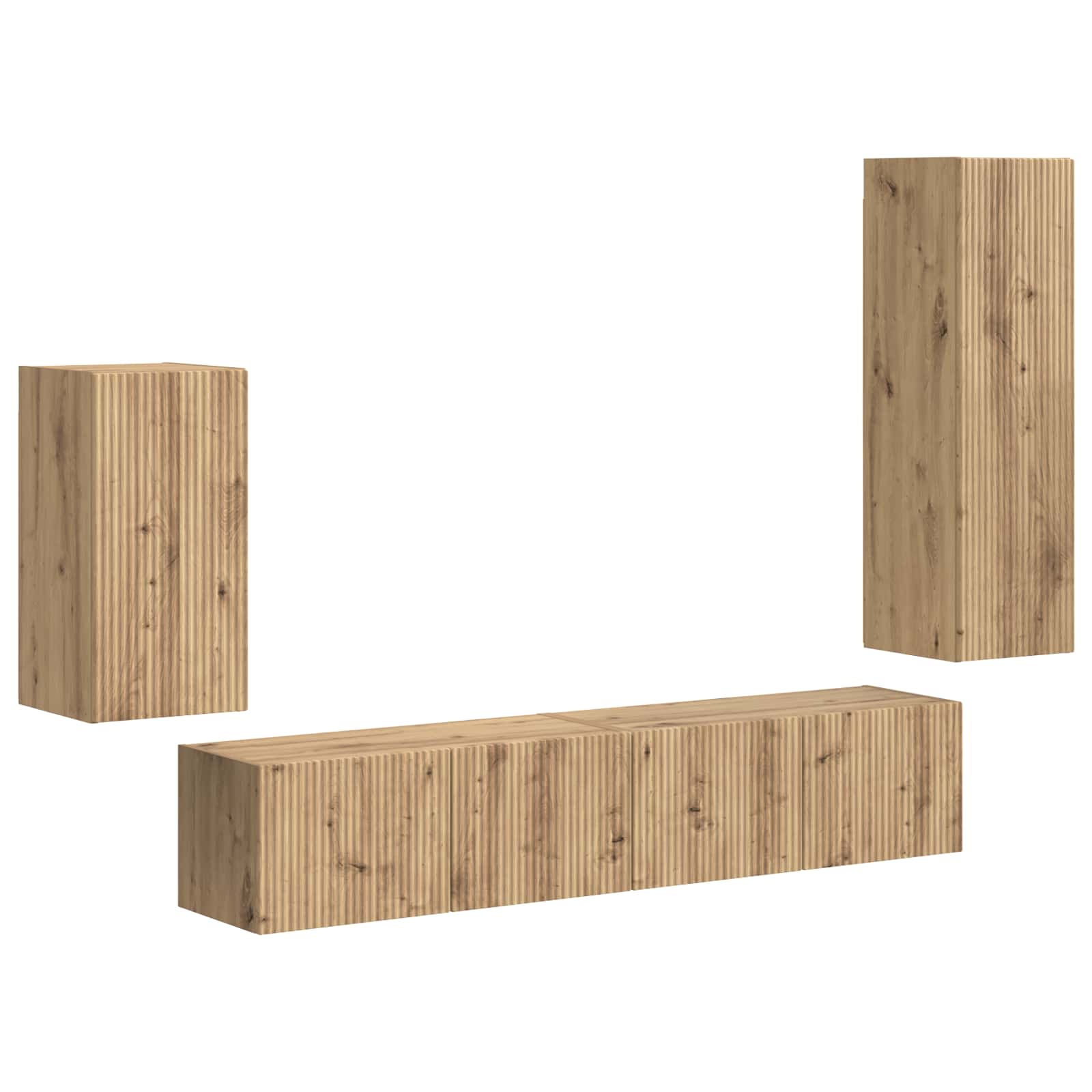 TV cabinet set 3 pcs Craftsmen Oak