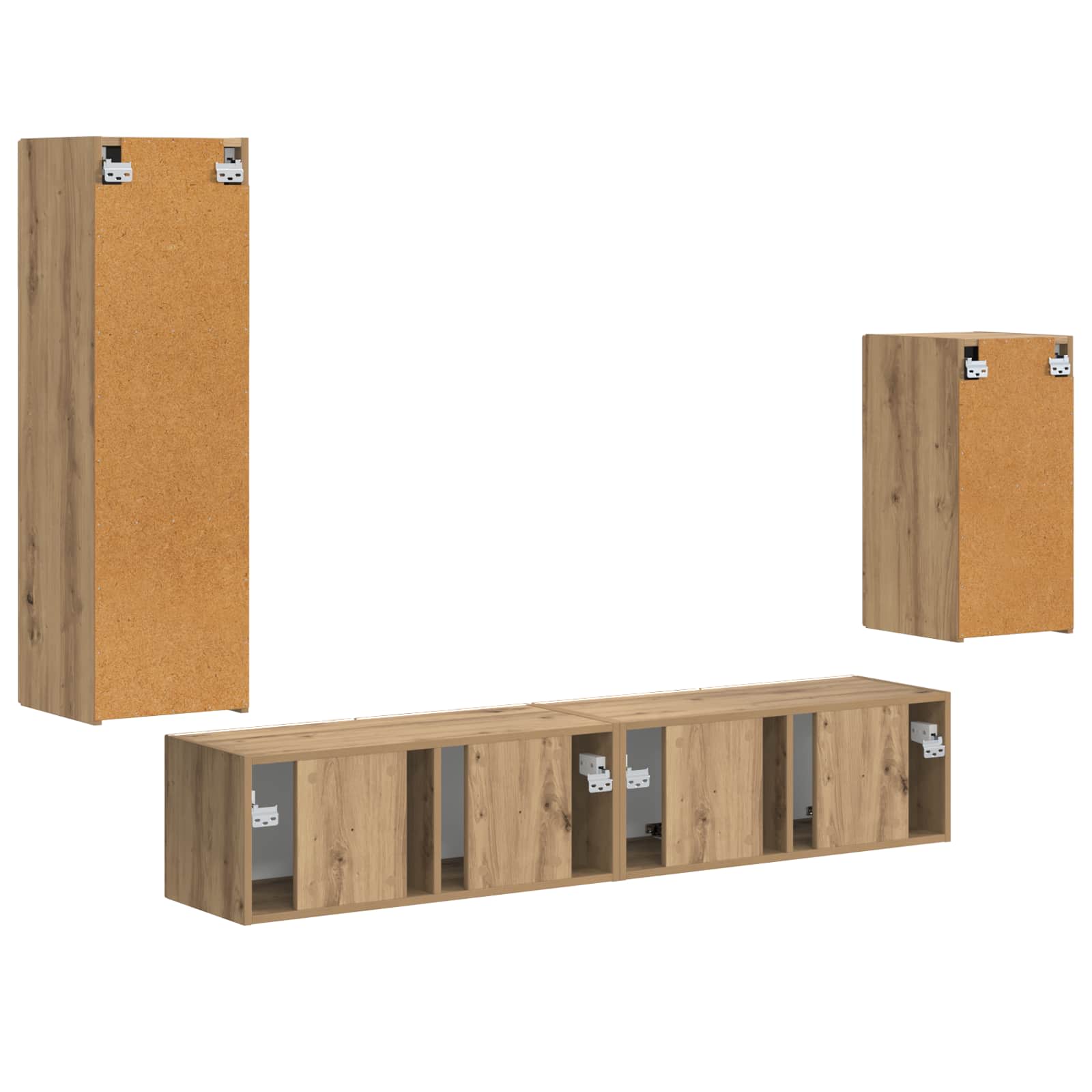 TV cabinet set 3 pcs Craftsmen Oak