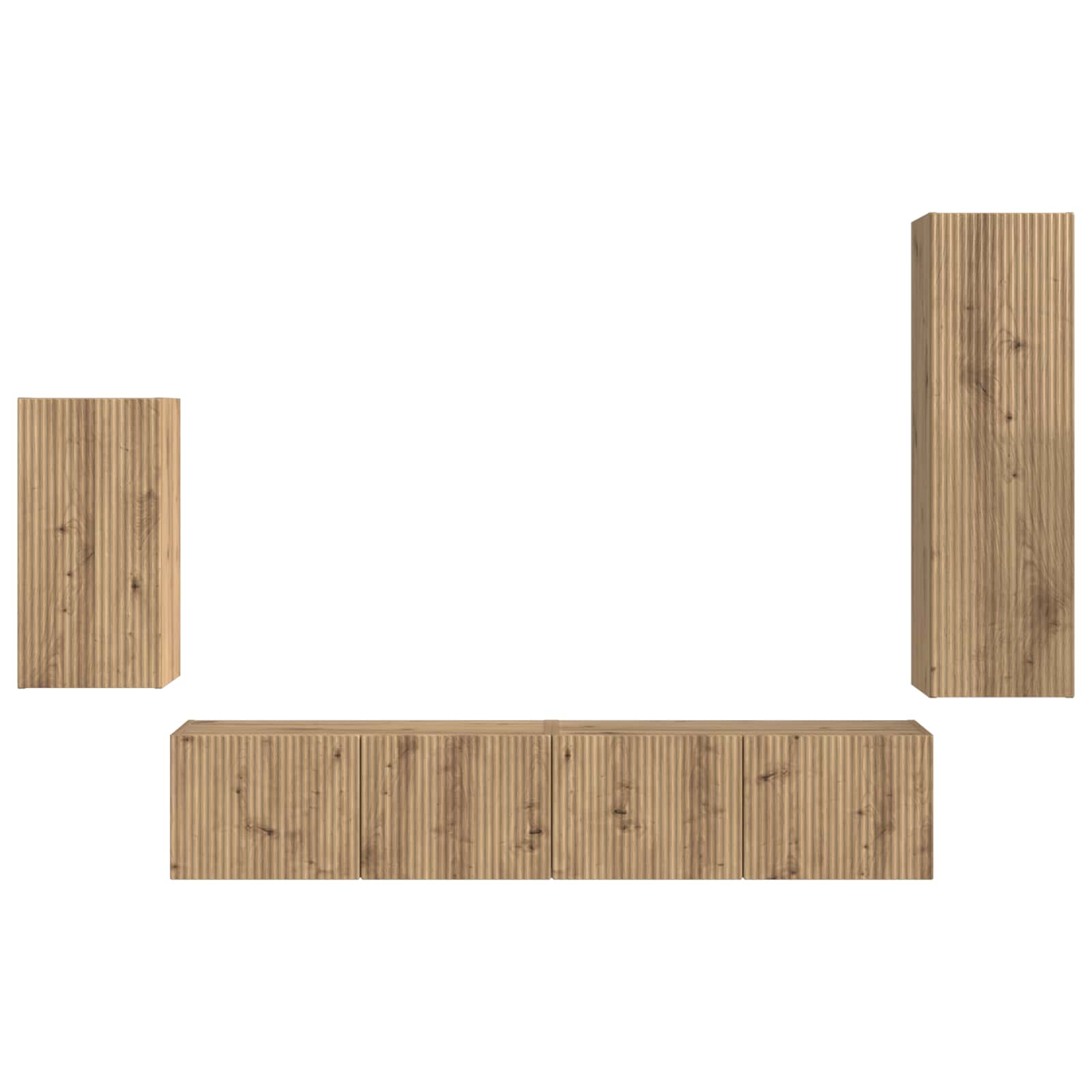 TV cabinet set 3 pcs Craftsmen Oak