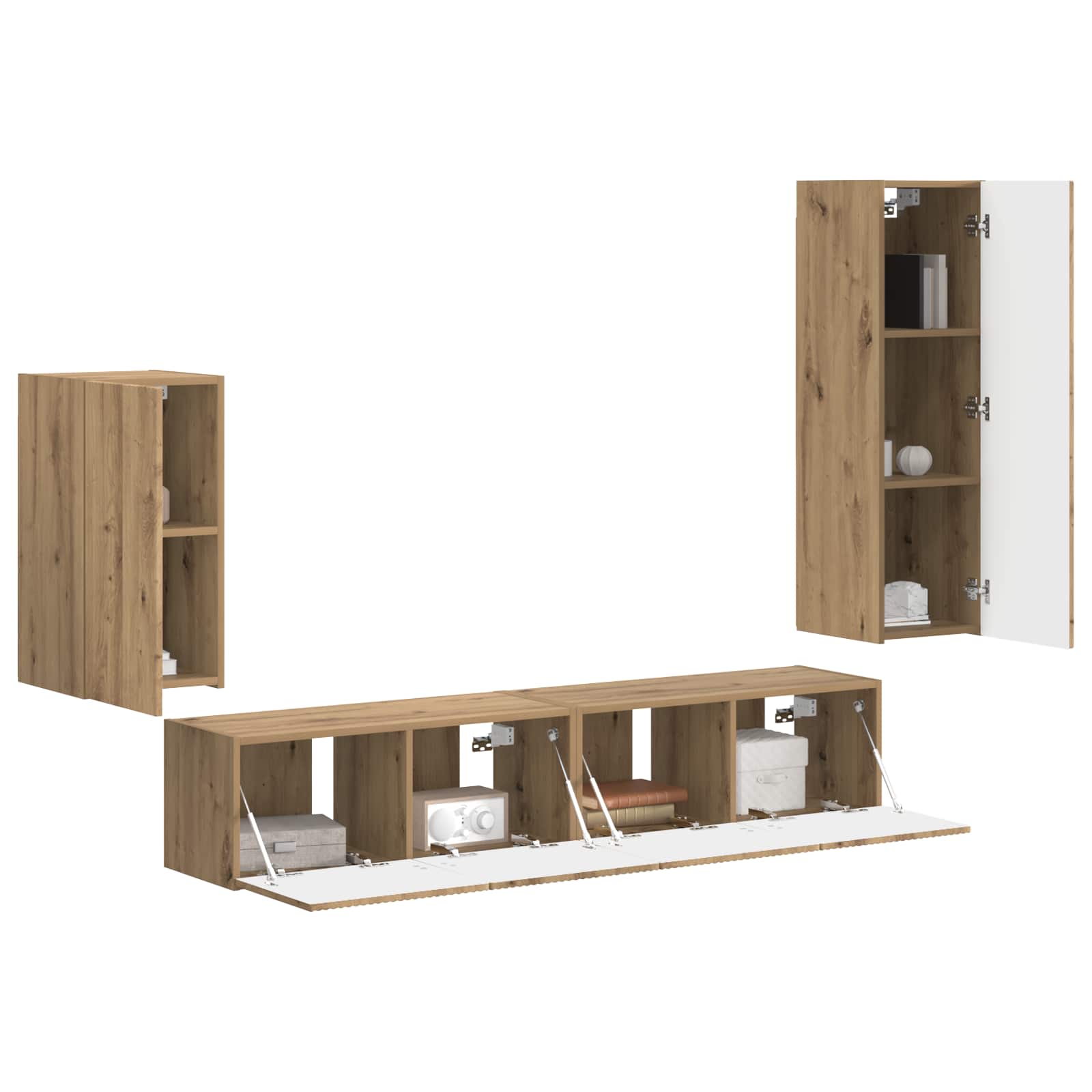 TV cabinet set 3 pcs Craftsmen Oak