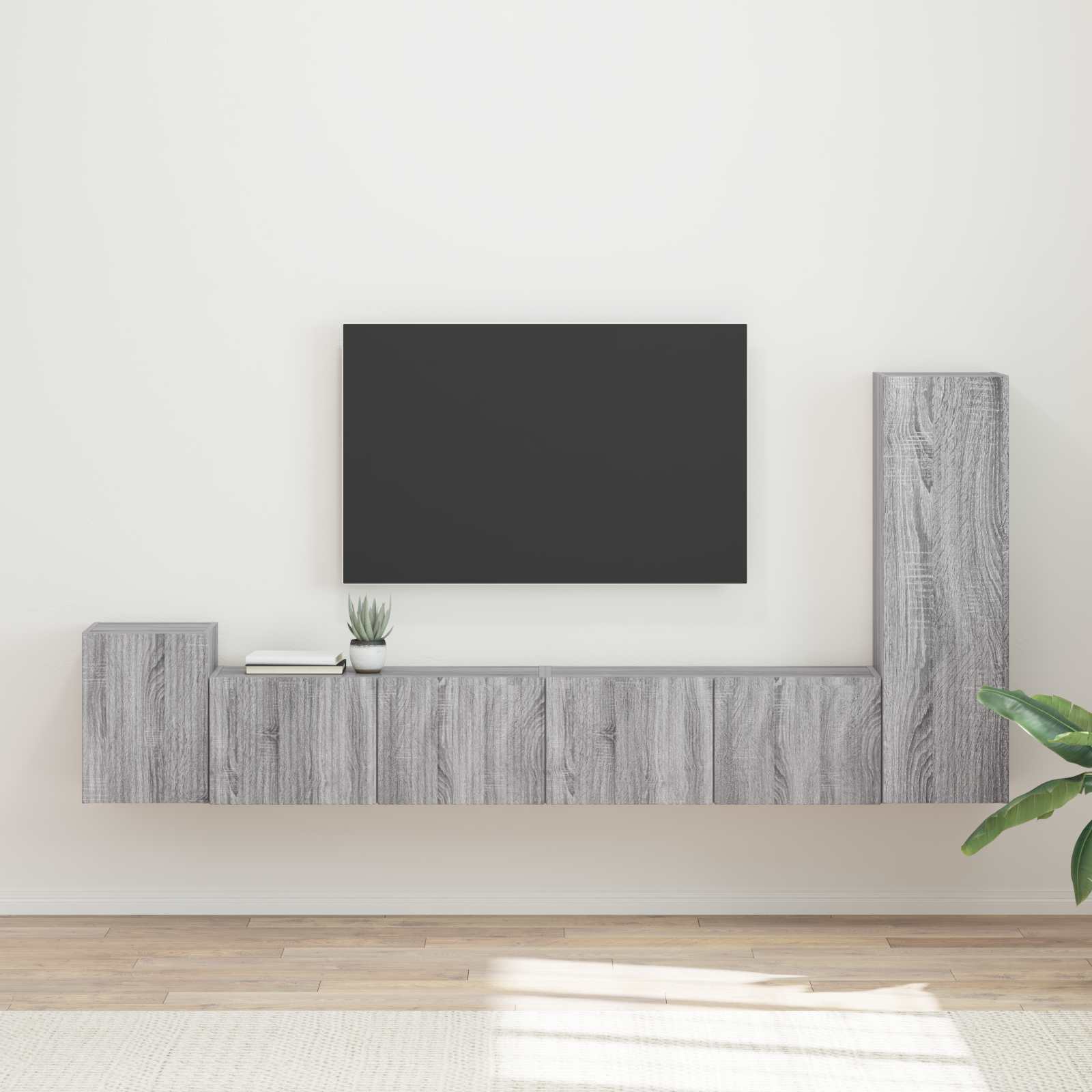 TV Cabinet Set 3 pcs Grey Sonoma Engineered Wood