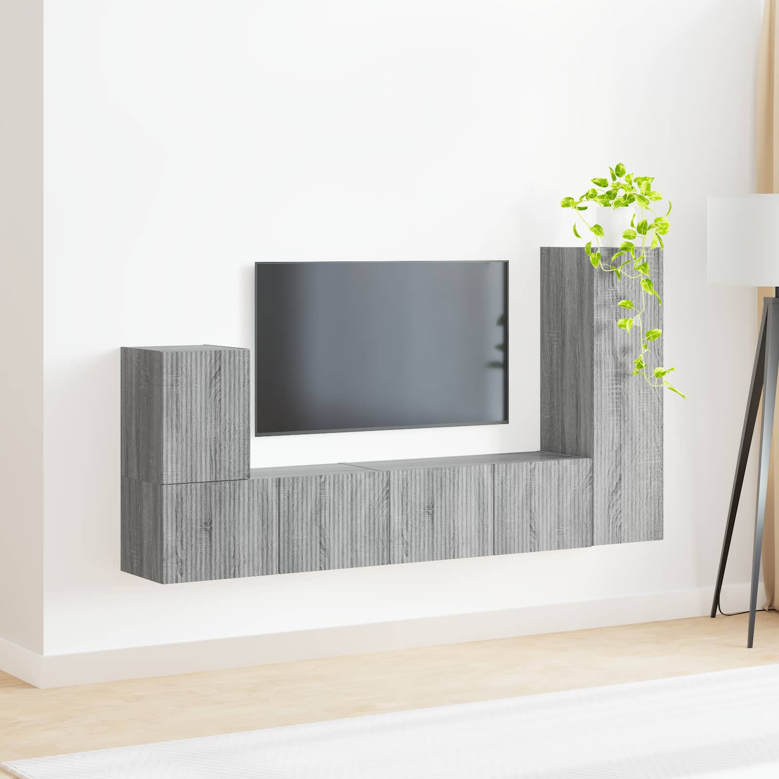 TV Cabinet Set 3 pcs Grey Sonoma Engineered Wood