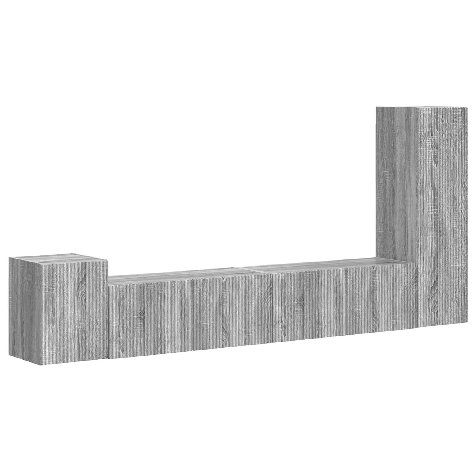 TV Cabinet Set 3 pcs Grey Sonoma Engineered Wood