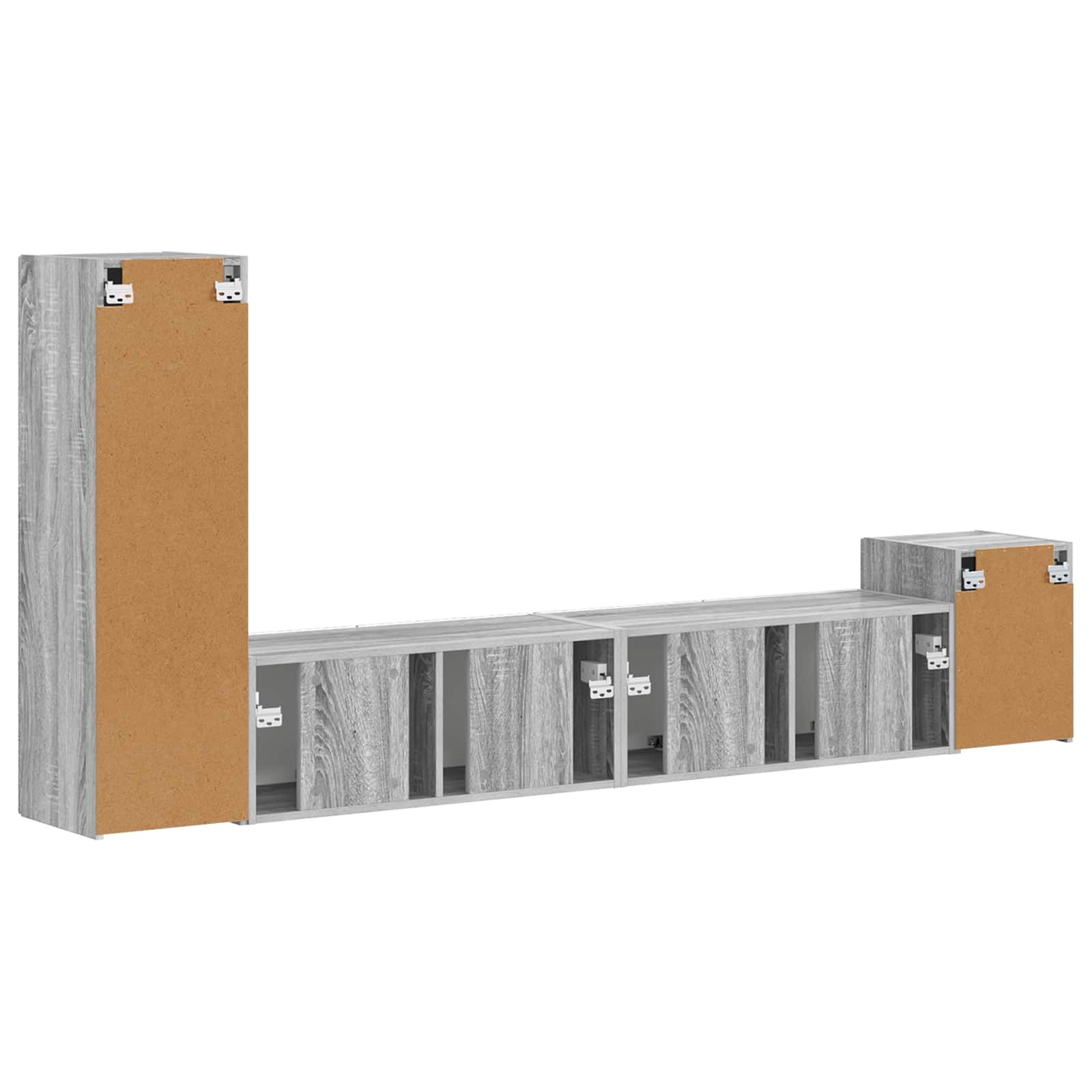 TV Cabinet Set 3 pcs Grey Sonoma Engineered Wood