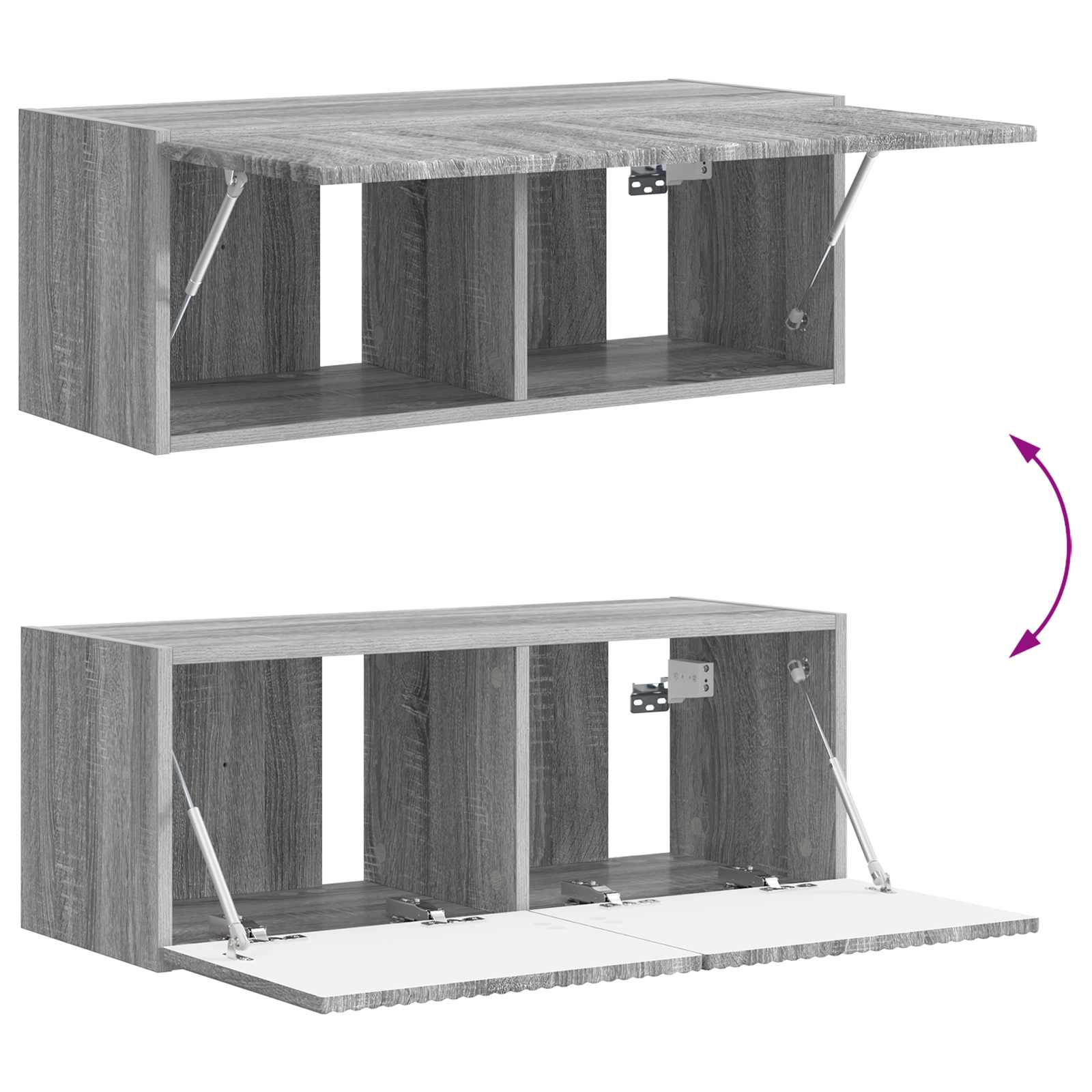 TV Cabinet Set 3 pcs Grey Sonoma Engineered Wood