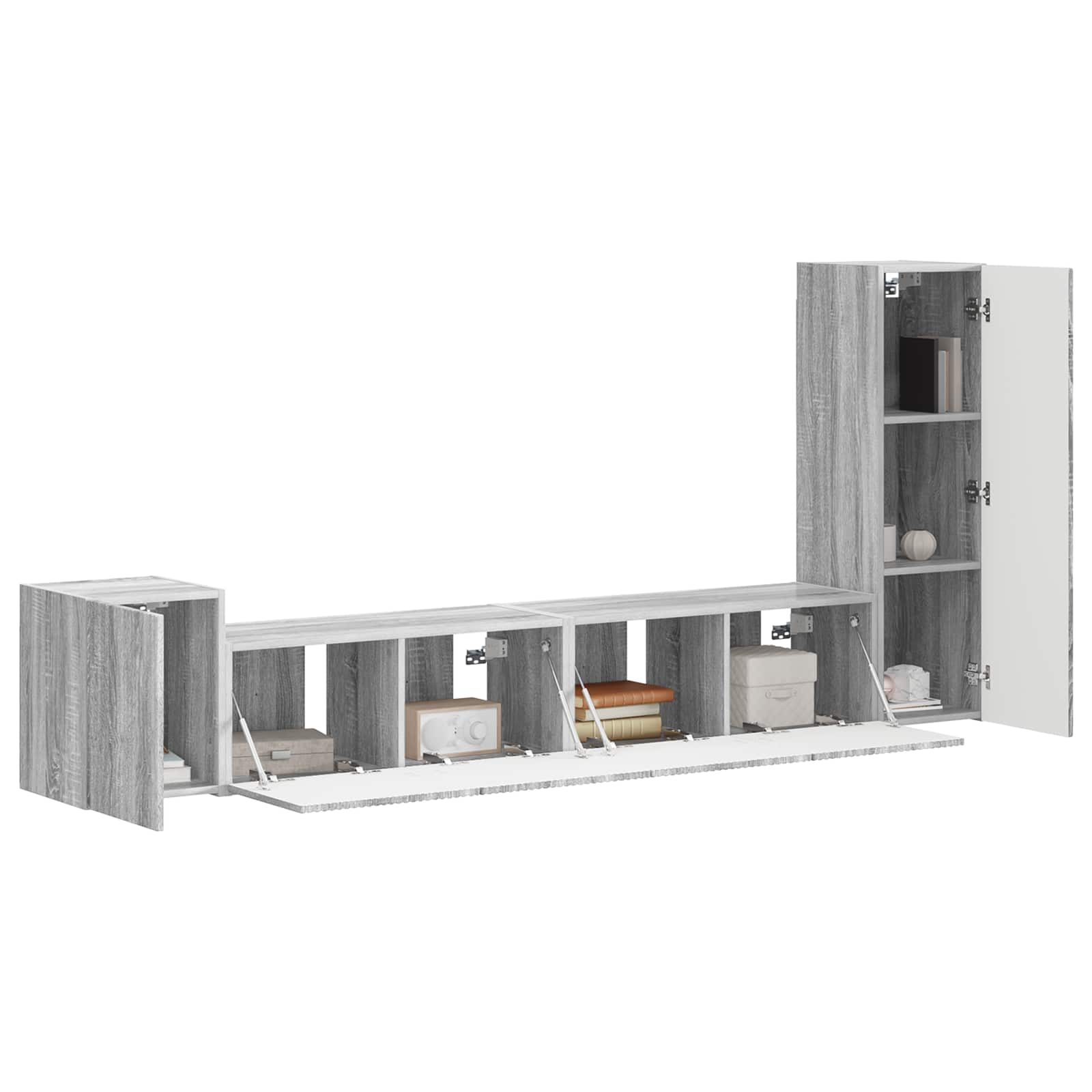 TV Cabinet Set 3 pcs Grey Sonoma Engineered Wood