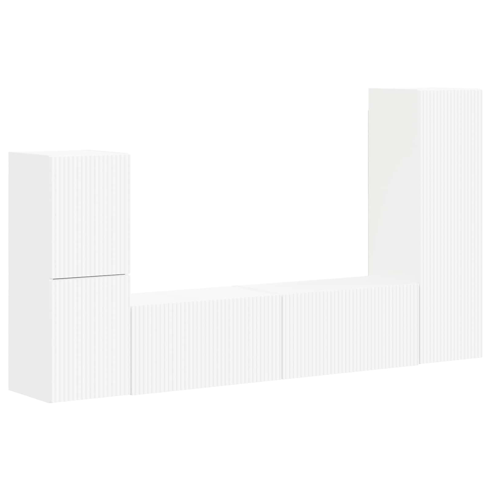 TV spintelių komplektas 4 pcs Balta Apdirbta mediena