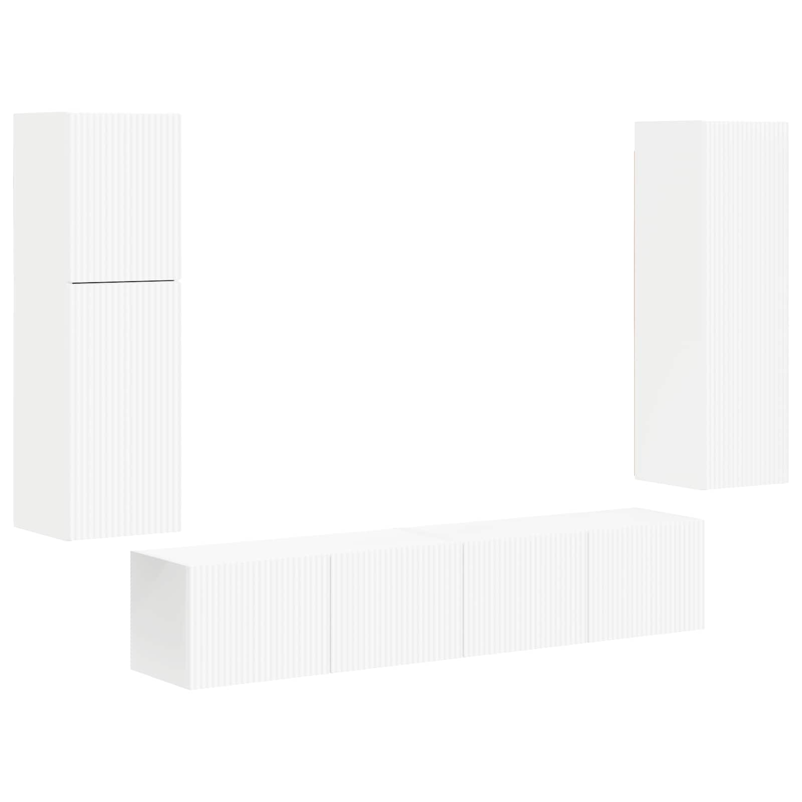 TV spintelių komplektas 4 pcs Balta Apdirbta mediena