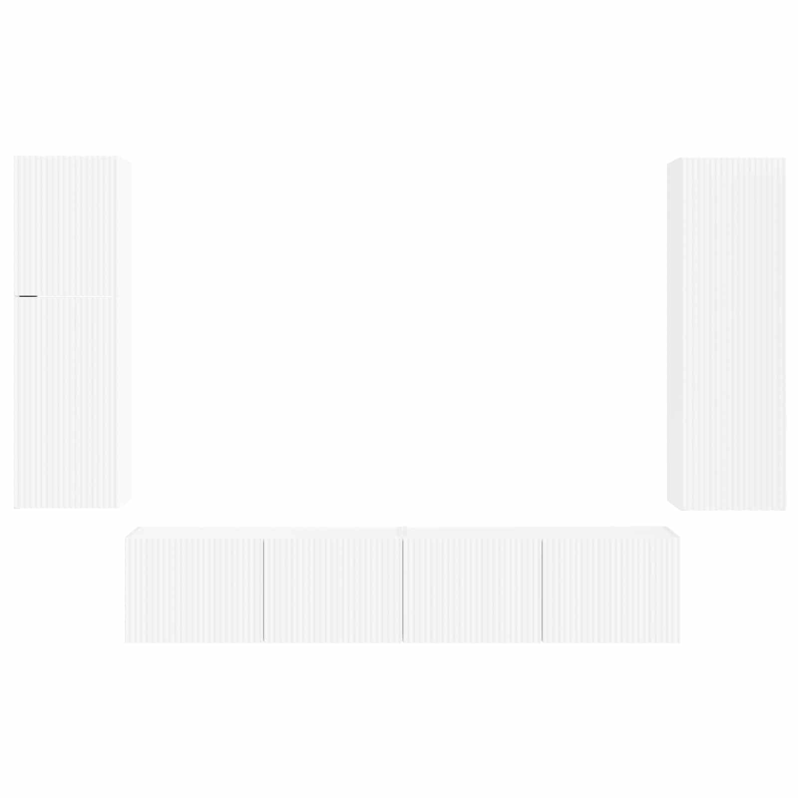 TV spintelių komplektas 4 pcs Balta Apdirbta mediena