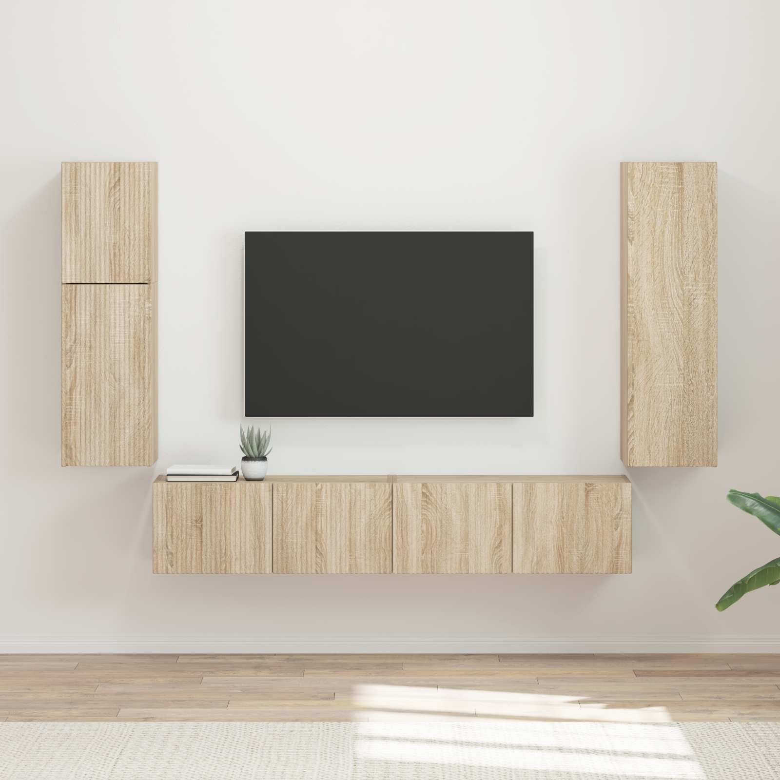 TV skapīšu komplekts 4 gab., ozolkoks Sonoma, apstrādāta koksne